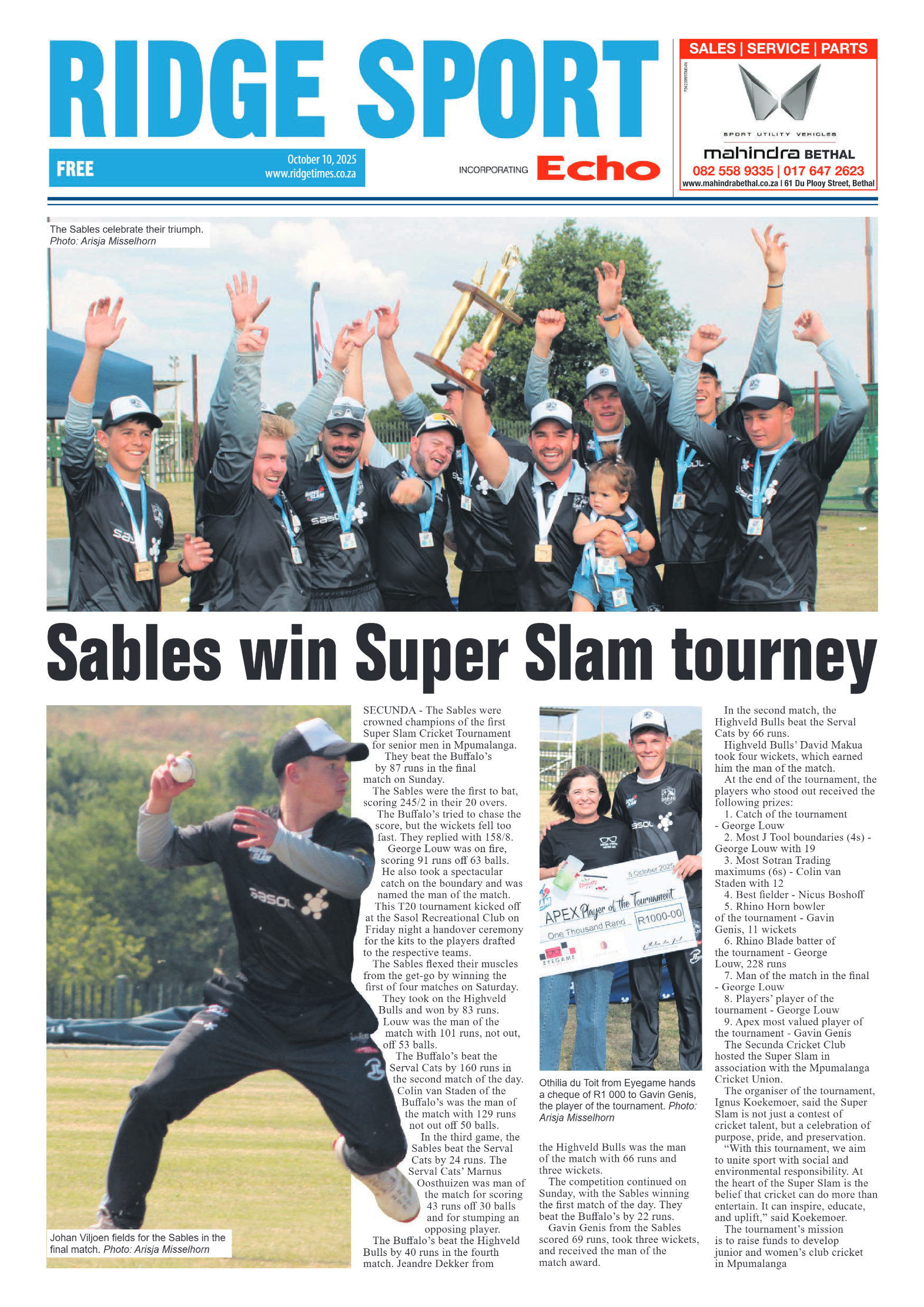 Ridge Times 10 October 2025 page 8