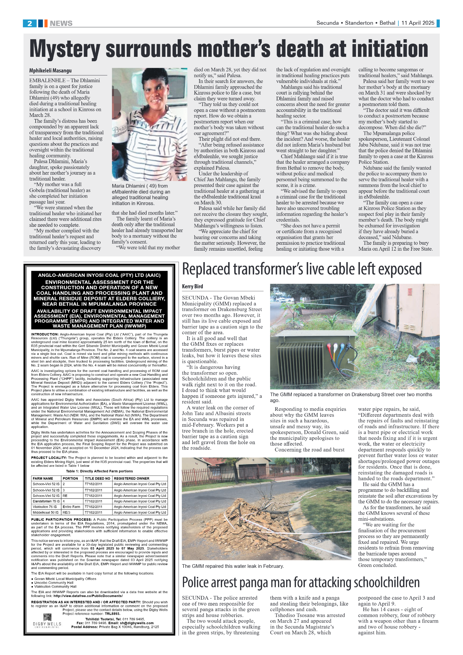 Ridge Times 11 April 2025 page 2