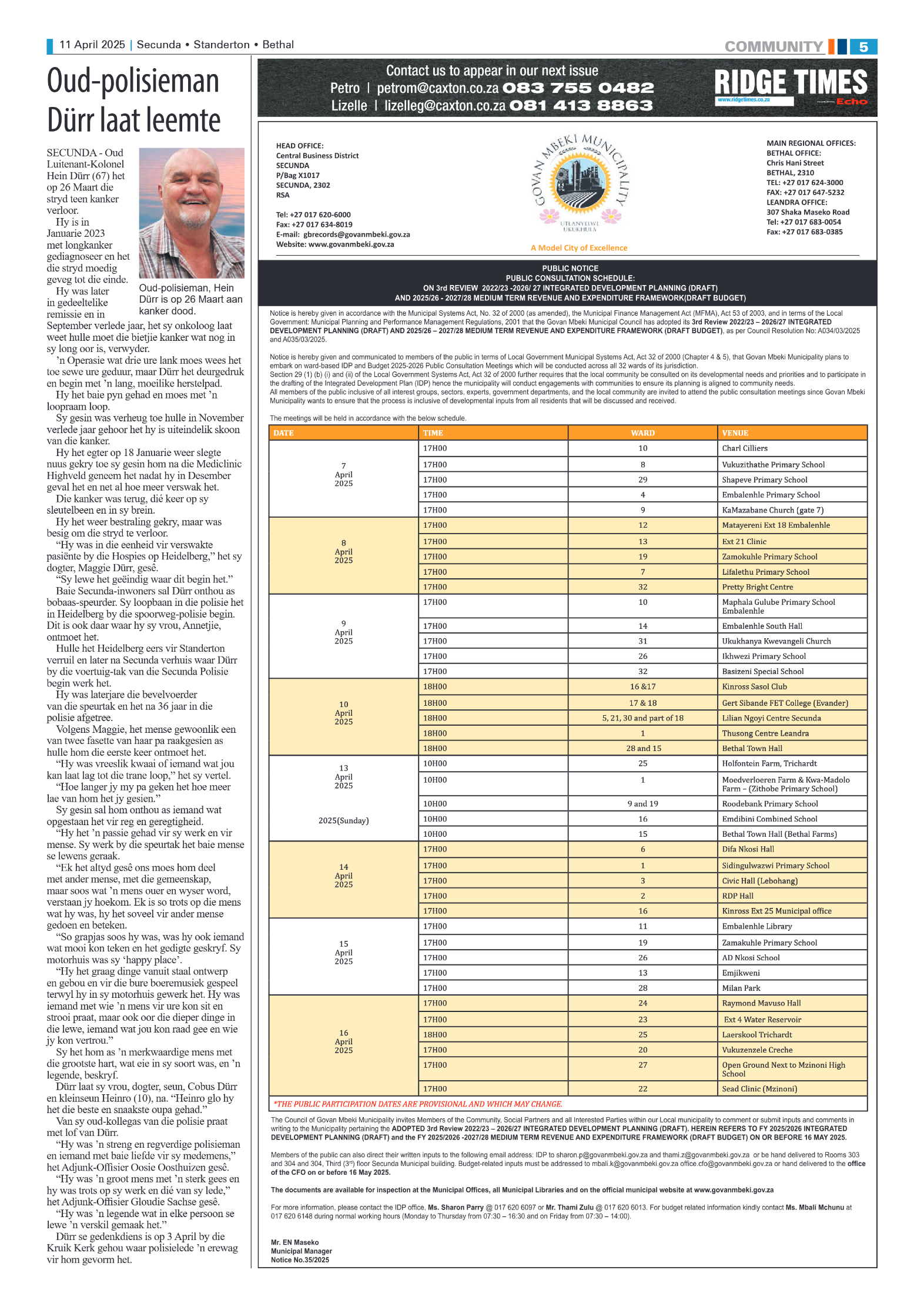 Ridge Times 11 April 2025 page 5
