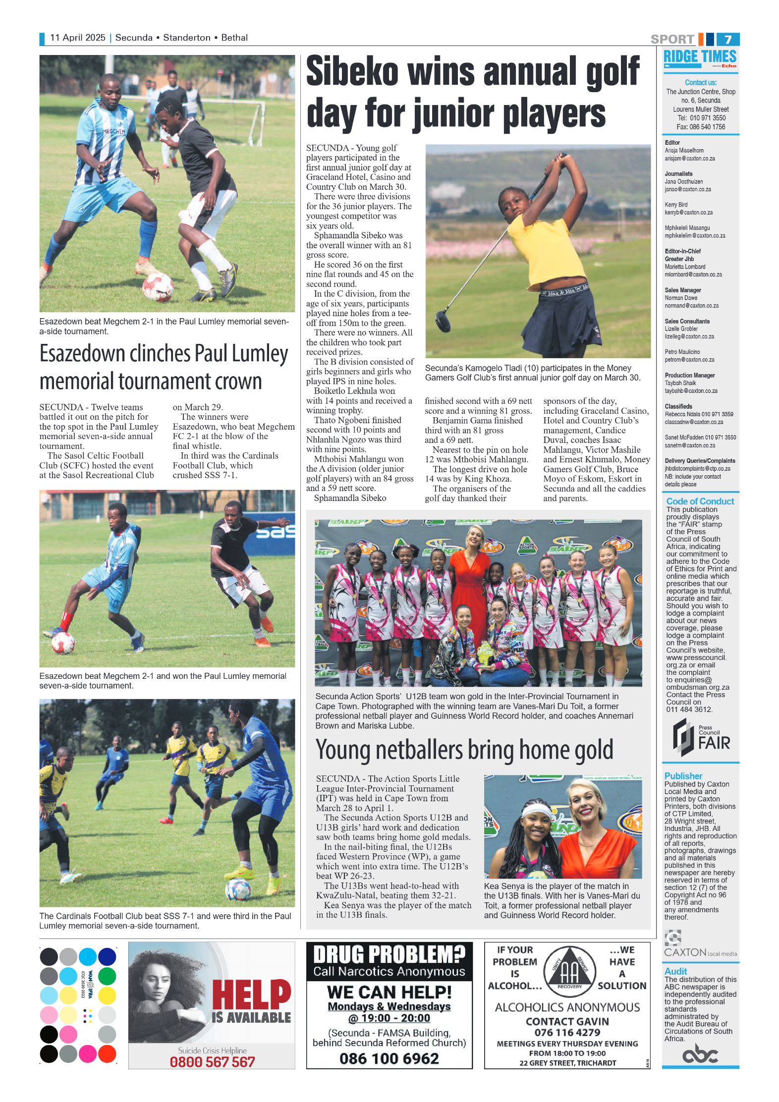 Ridge Times 11 April 2025 page 7