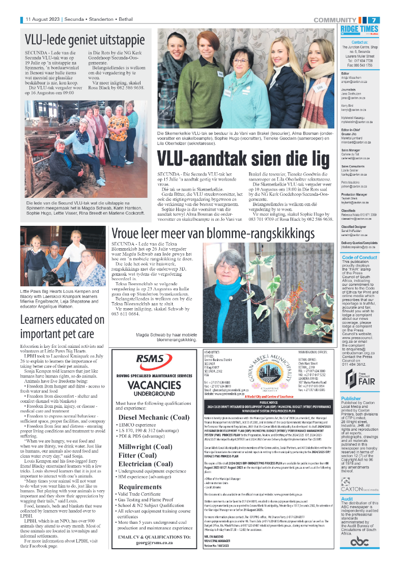 Ridge Times 11 August 2023 page 7