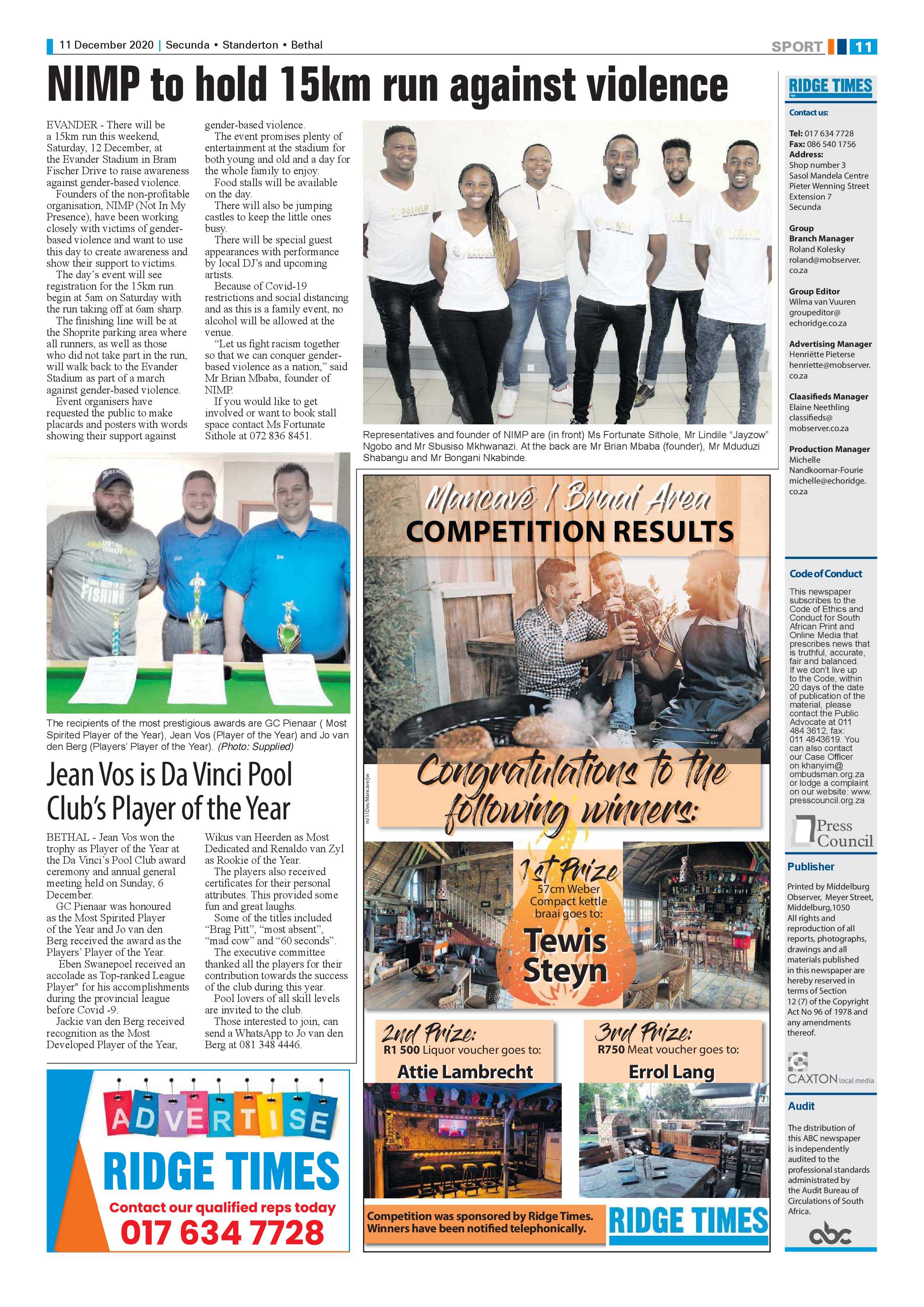 Ridge Times 11 December 2020 page 11