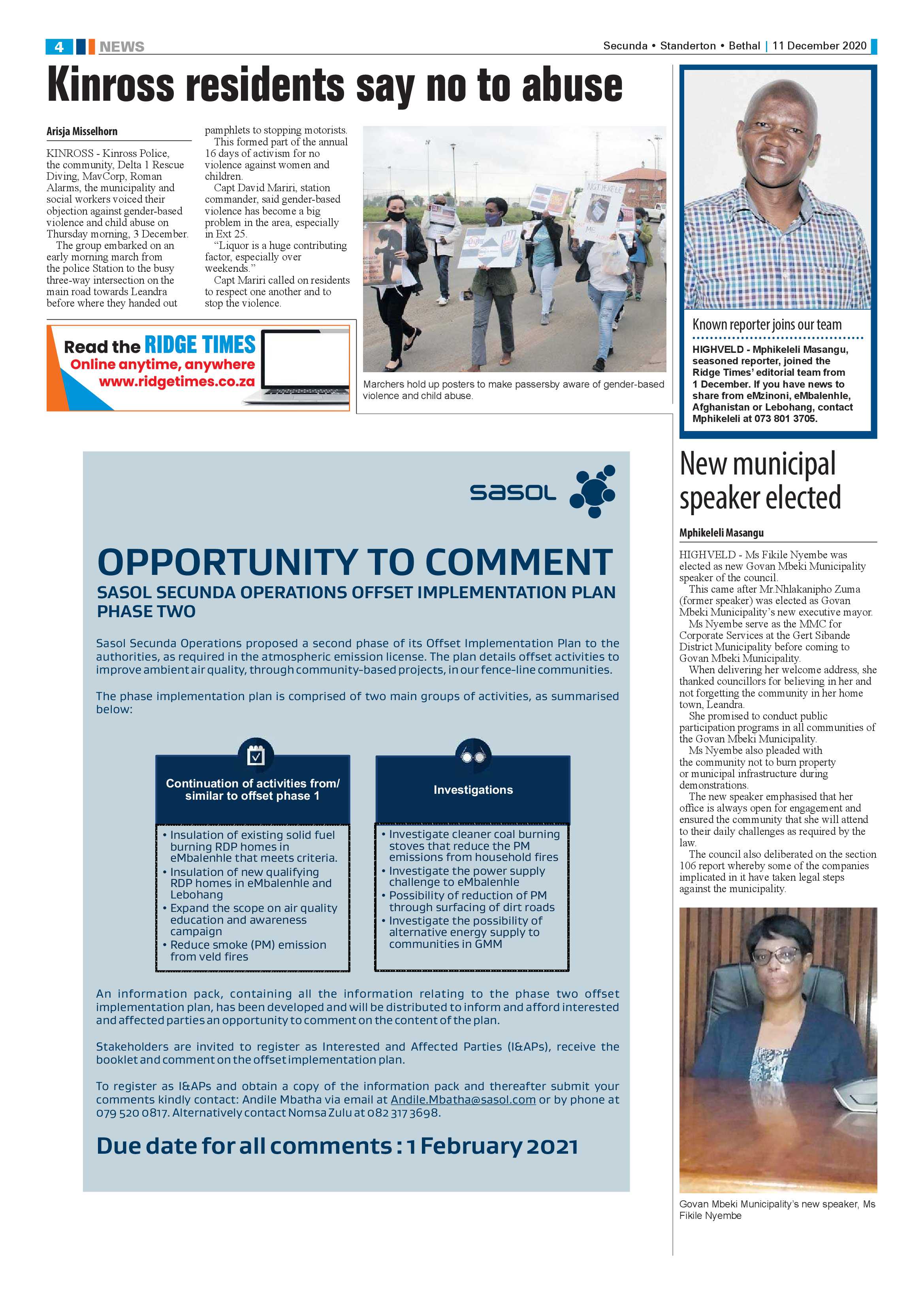 Ridge Times 11 December 2020 page 4