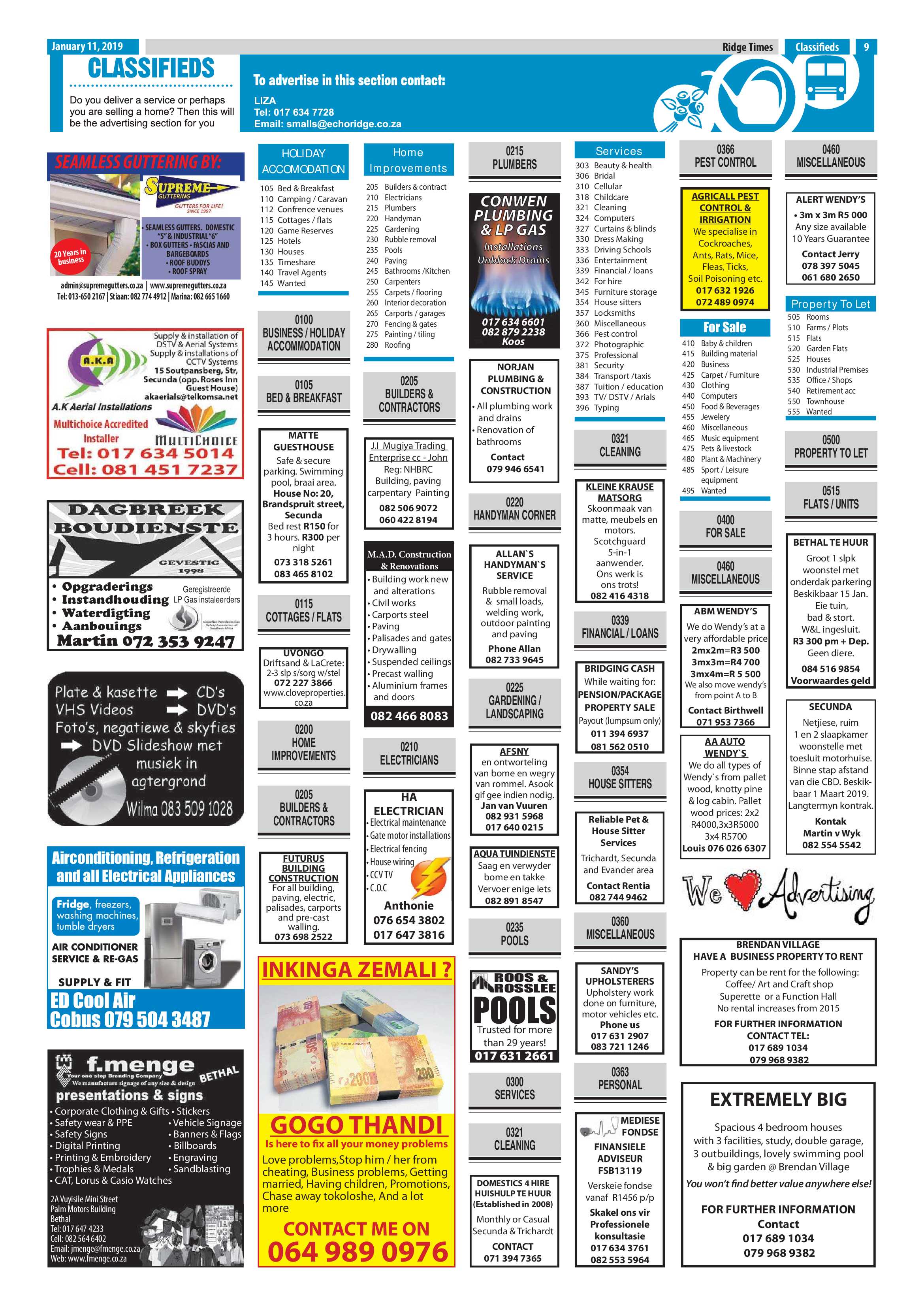 Ridge Times 11 January 2019 page 9