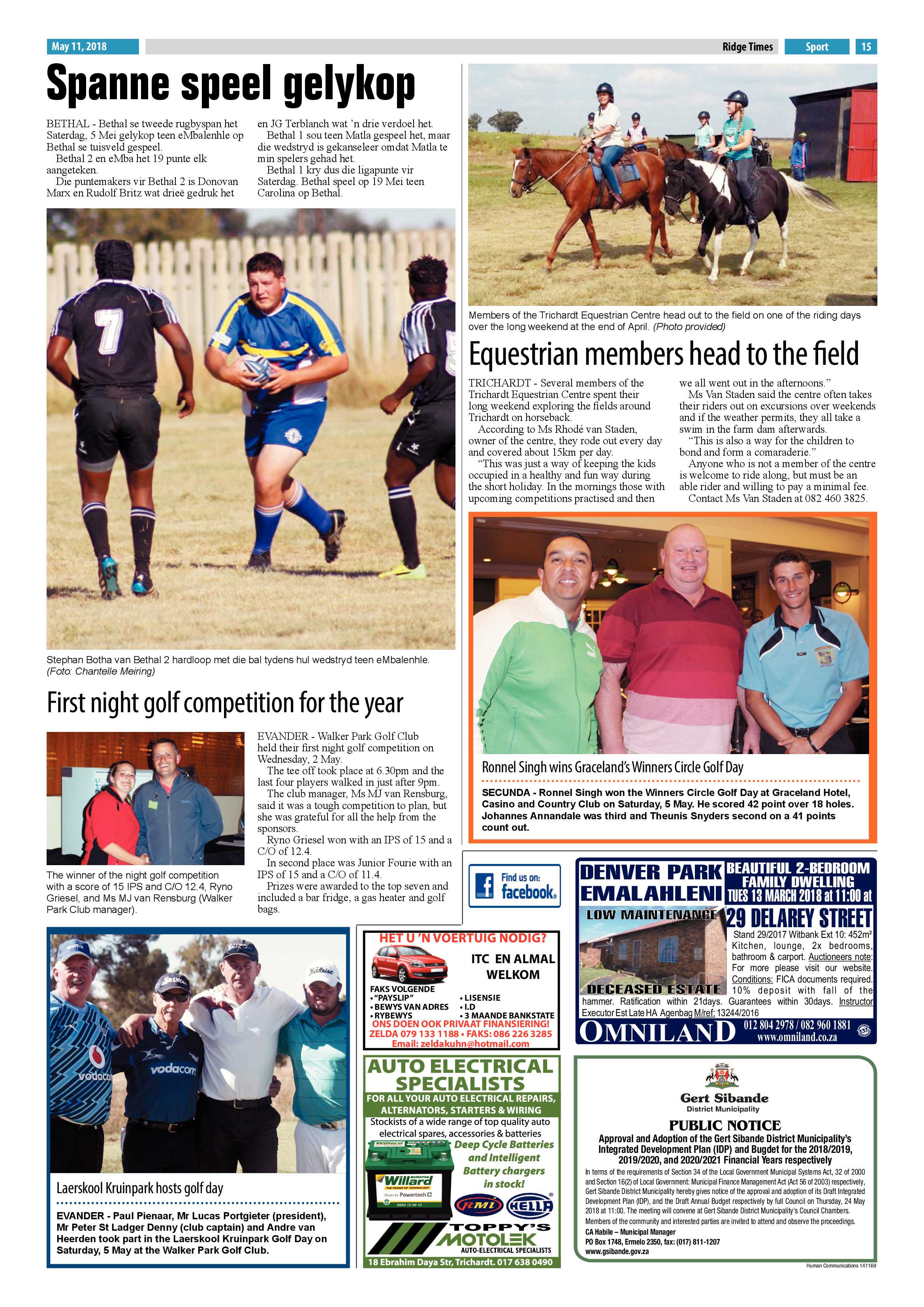 Ridge Times 11 May 2018 page 15