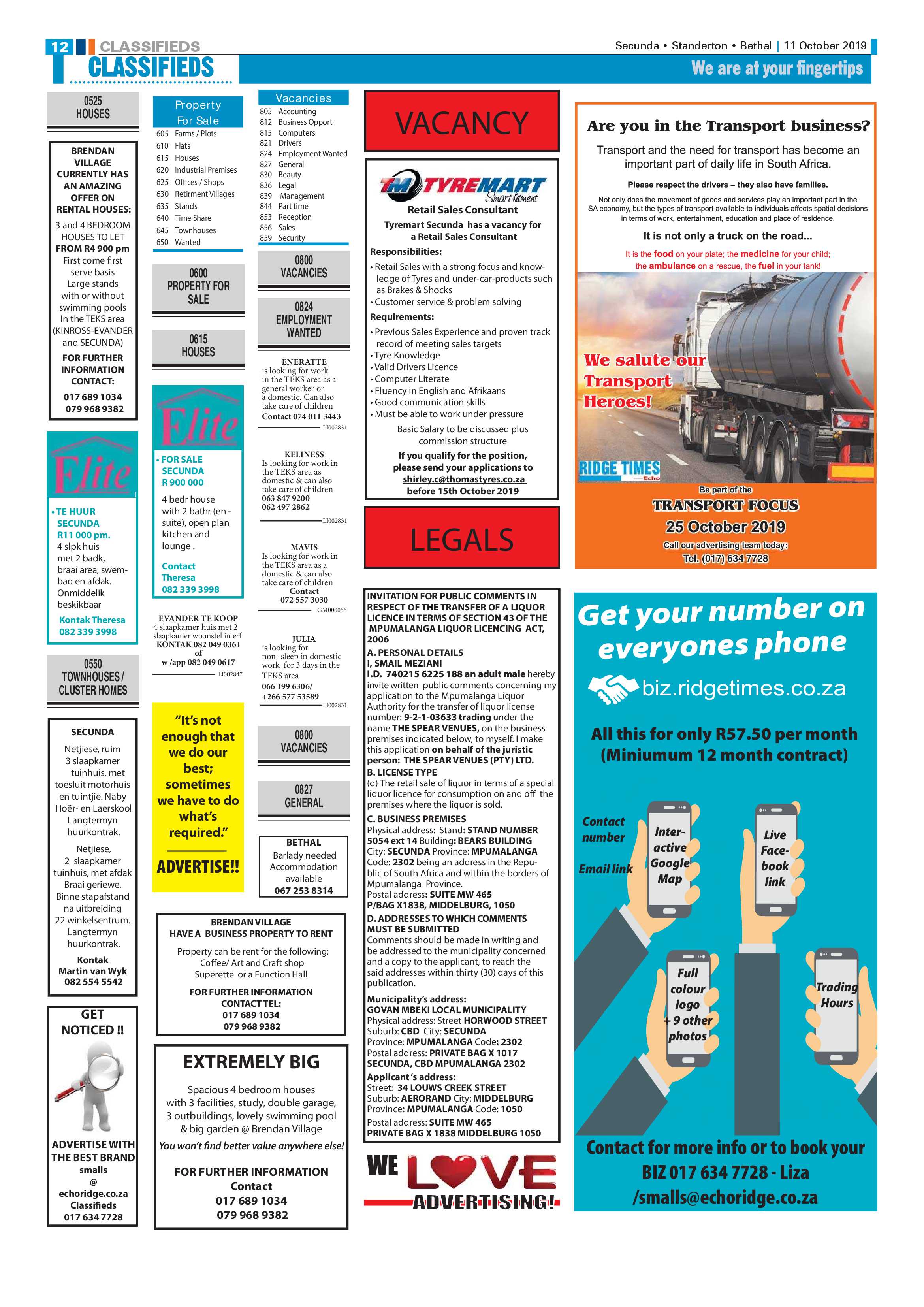 Ridge Times 11 October 2019 page 12
