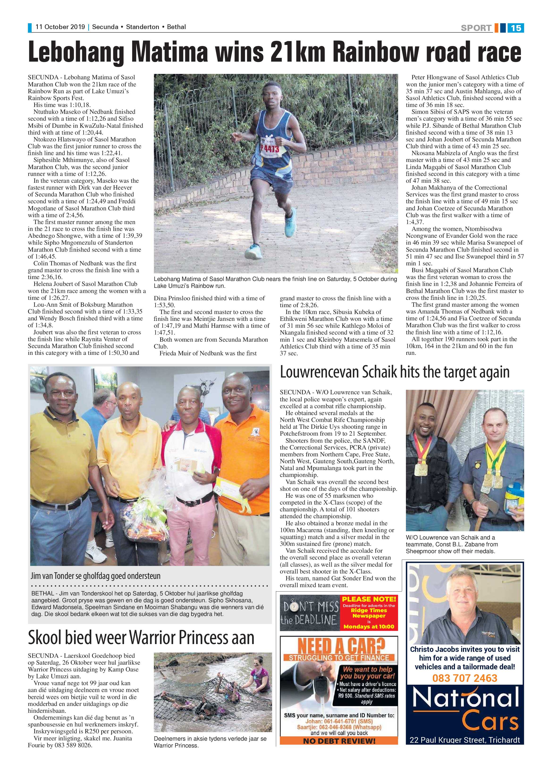 Ridge Times 11 October 2019 page 15