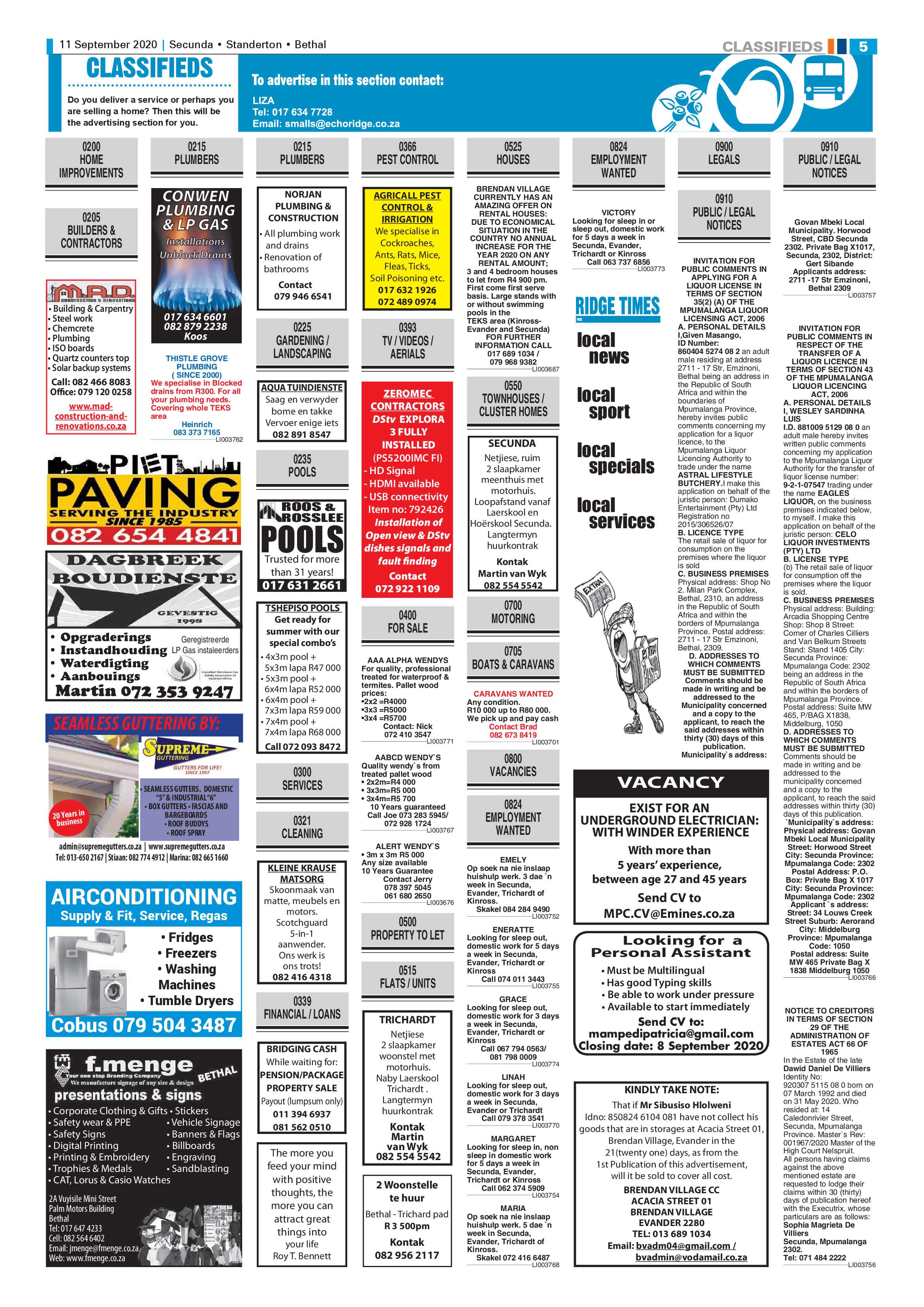 Ridge Times 11 September 2020 page 5