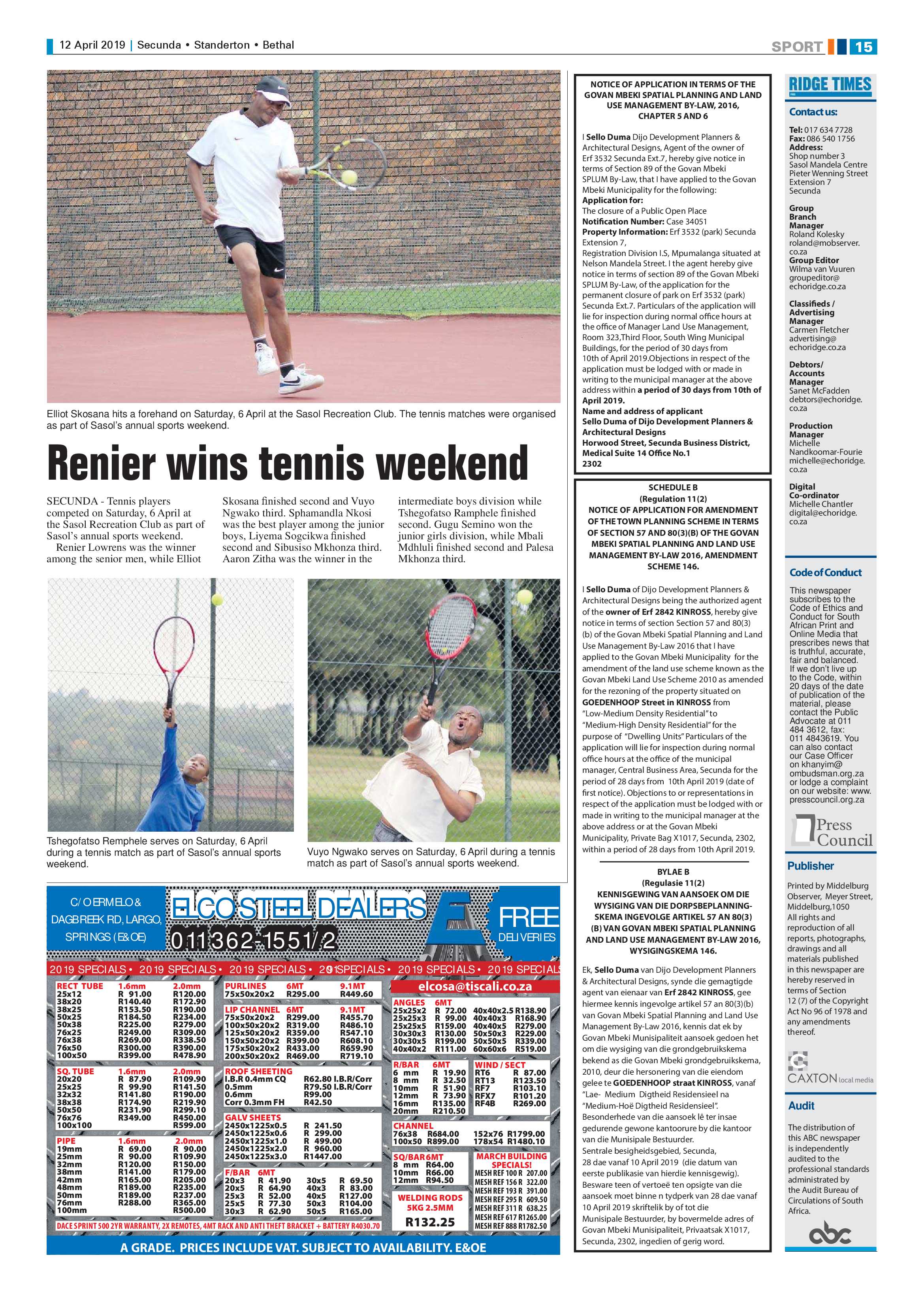 Ridge Times 12 April 2019 page 15