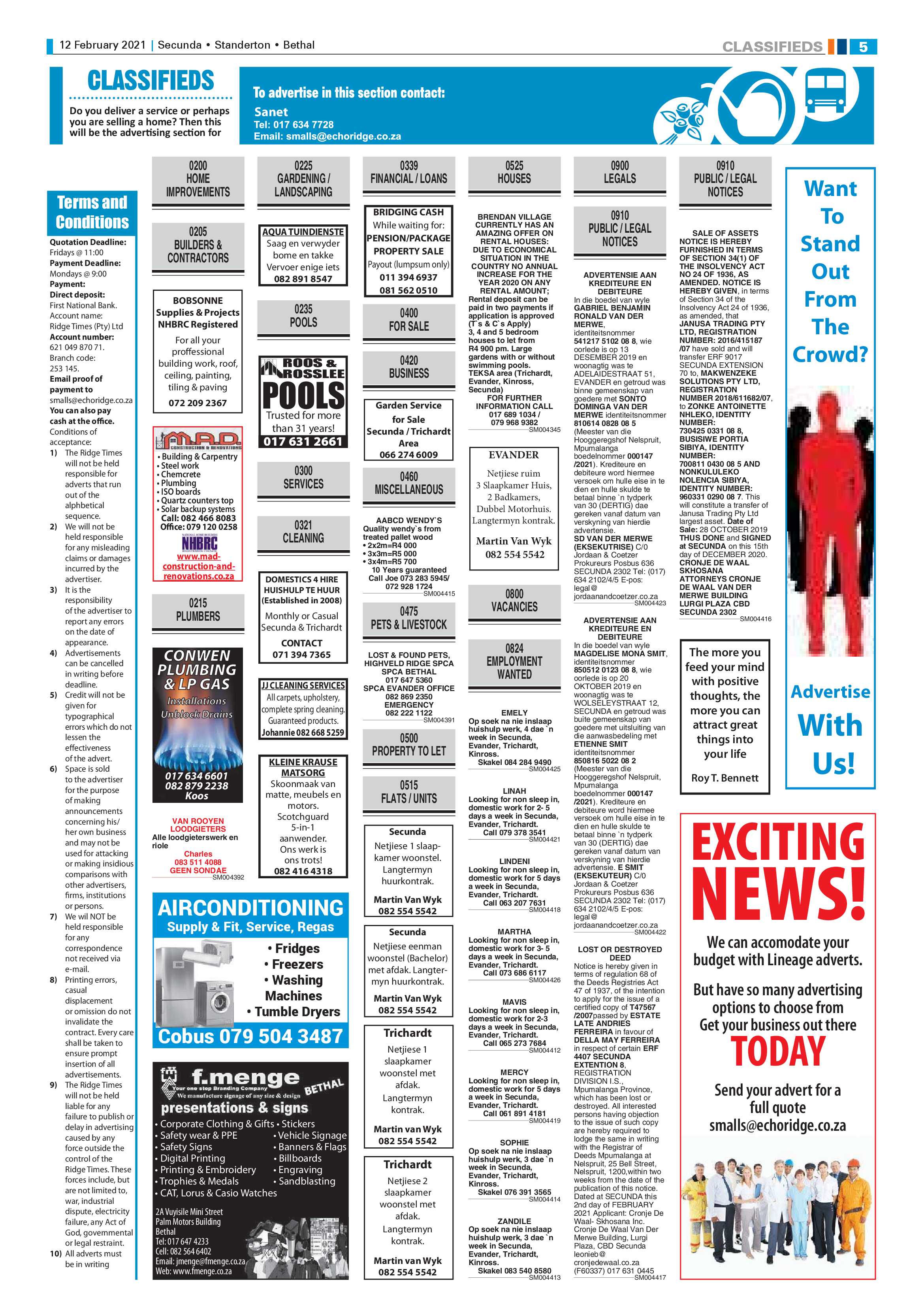 Ridge Times 12 February 2021 page 5