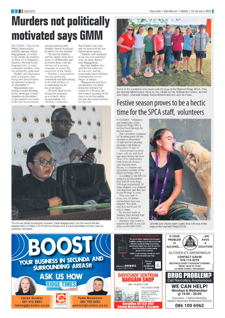 Ridge Times 12 January 2024 page 2