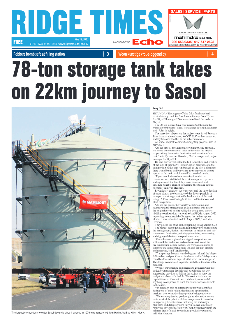 Ridge Times 12 May 2023 page 1