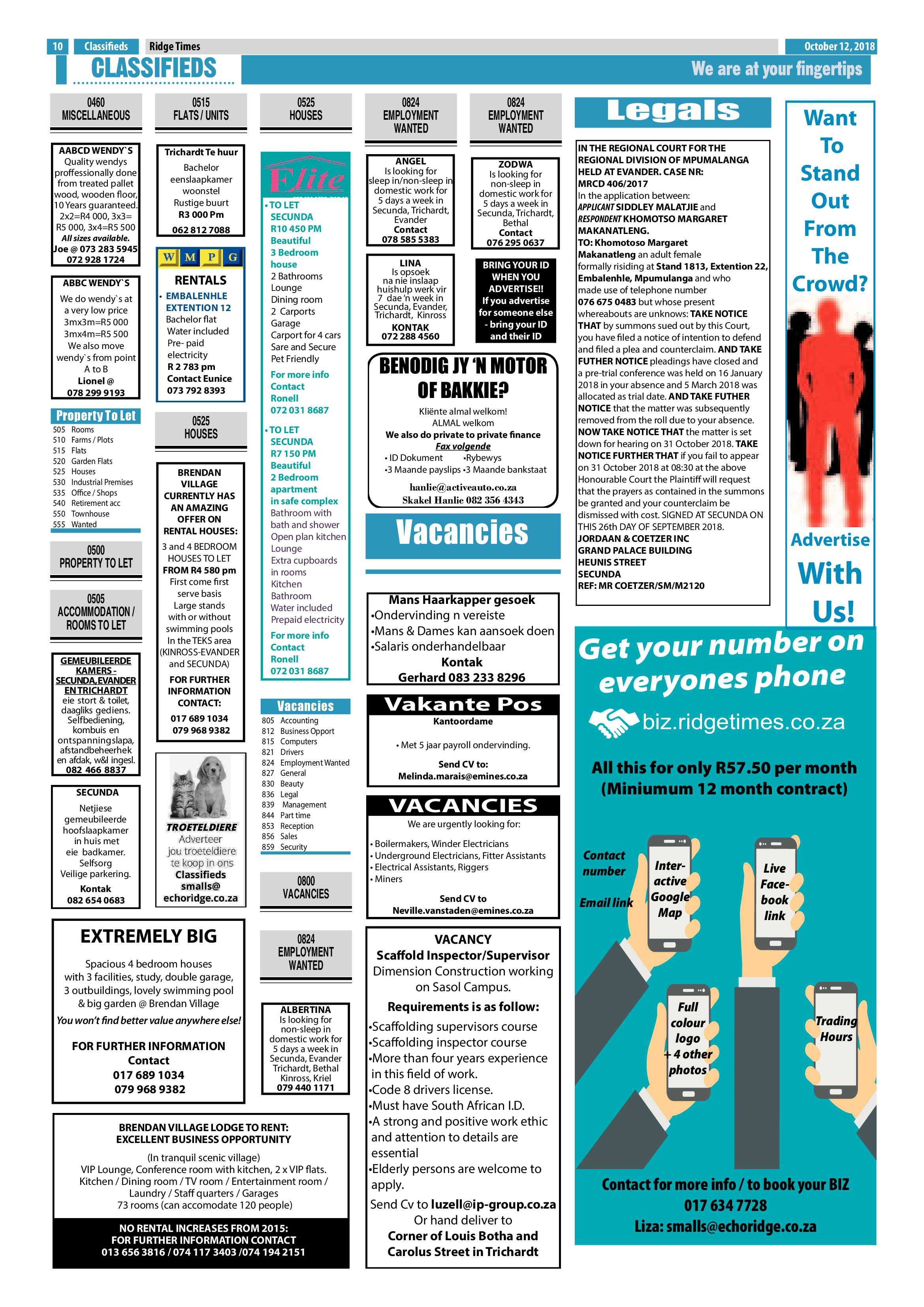 Ridge Times 12 October 2018 page 10