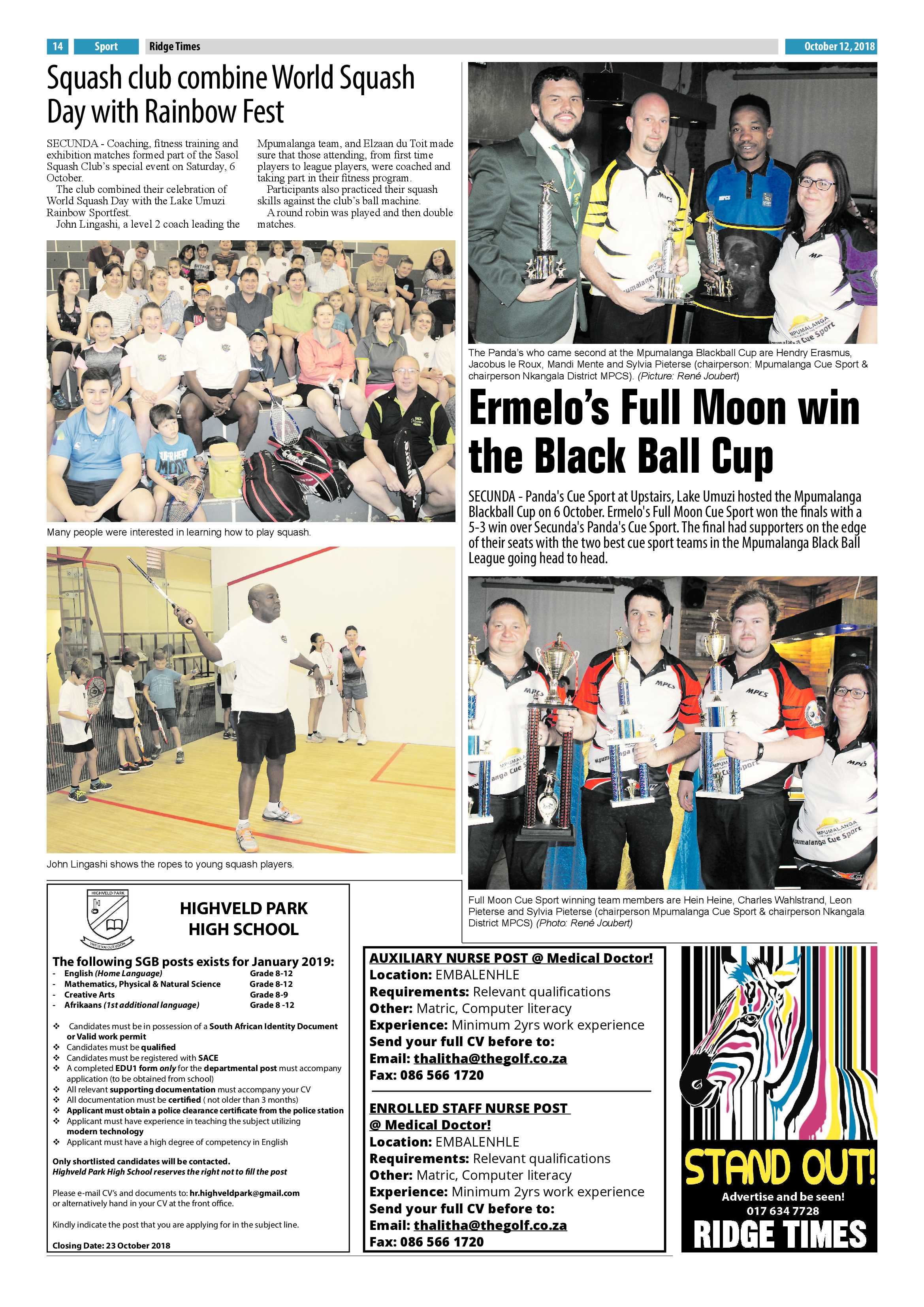 Ridge Times 12 October 2018 page 14