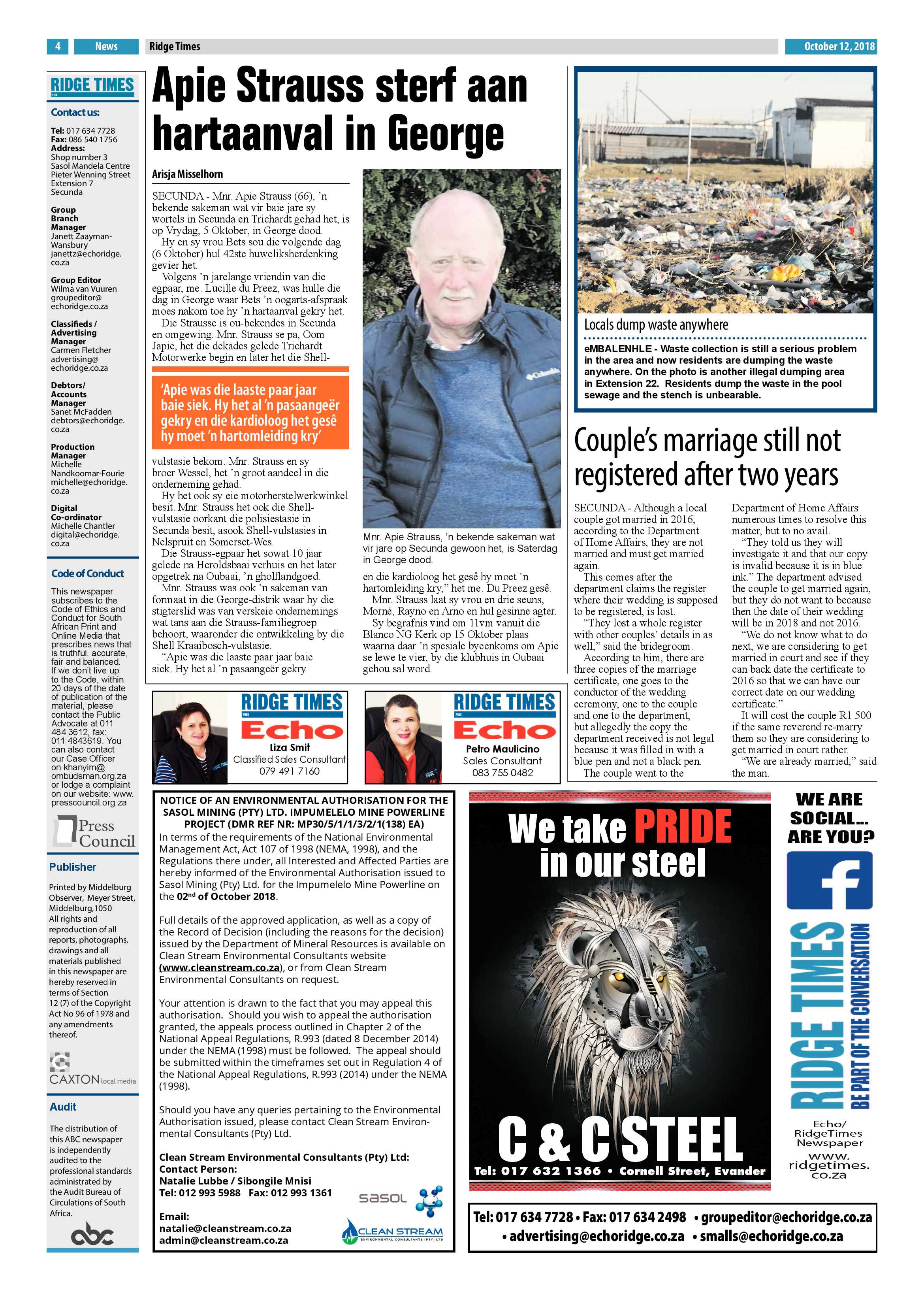 Ridge Times 12 October 2018 page 4