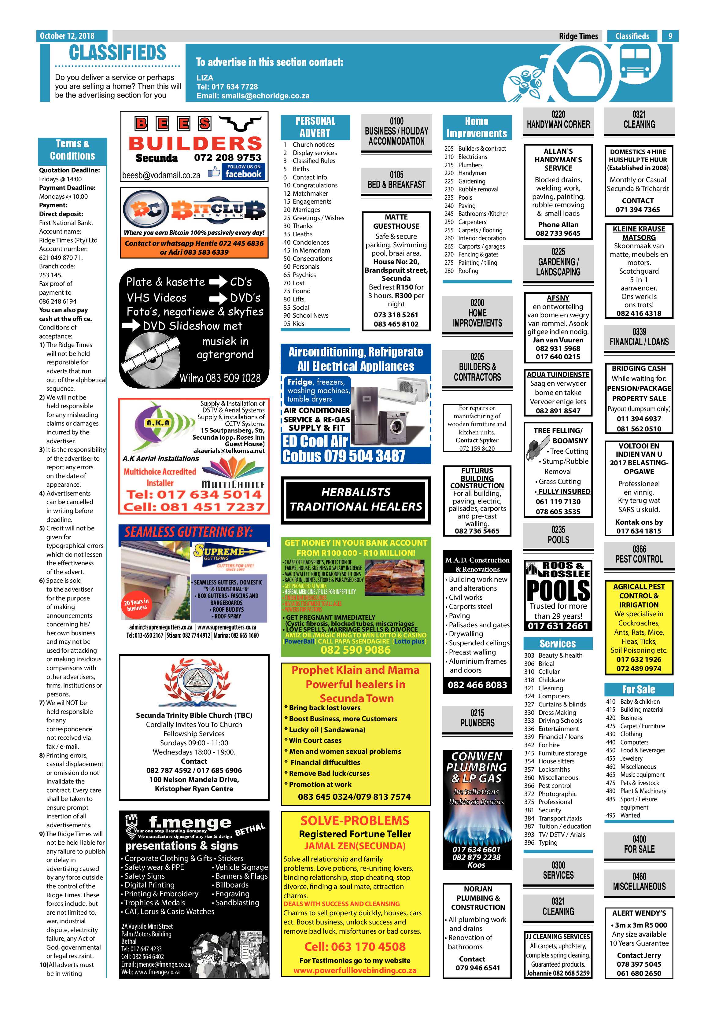 Ridge Times 12 October 2018 page 9