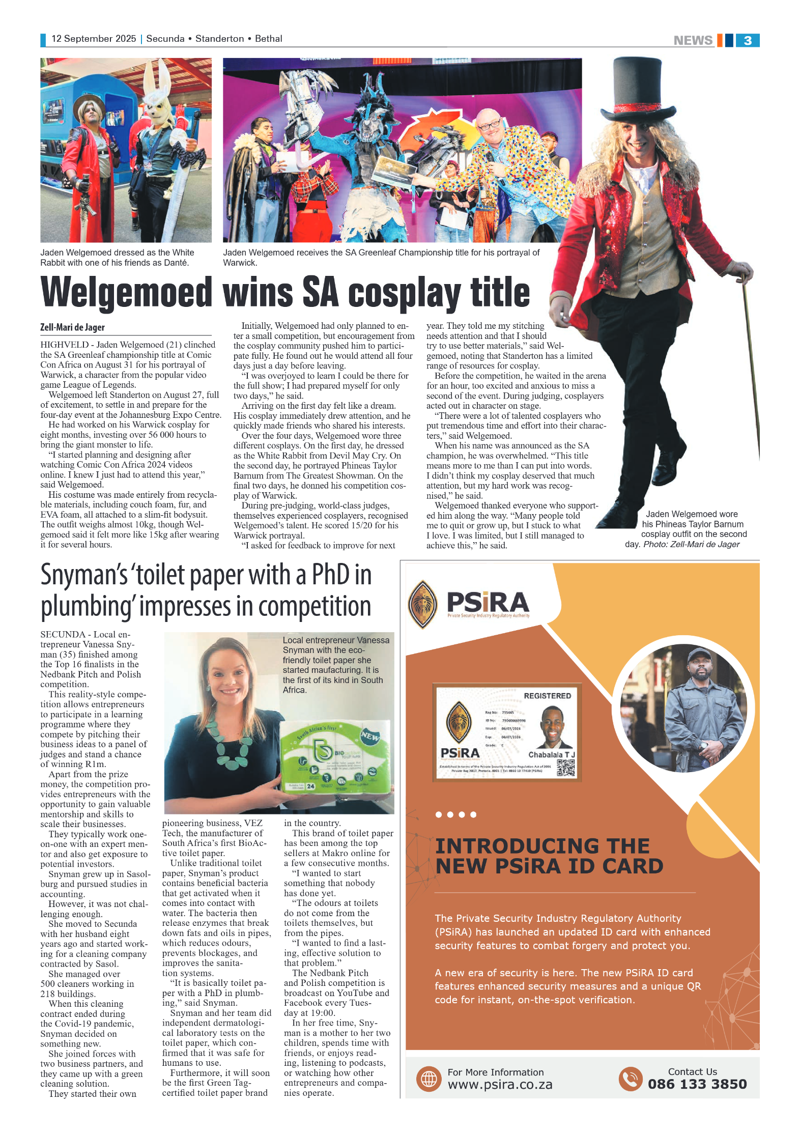 Ridge Times 12 September 2025 page 3