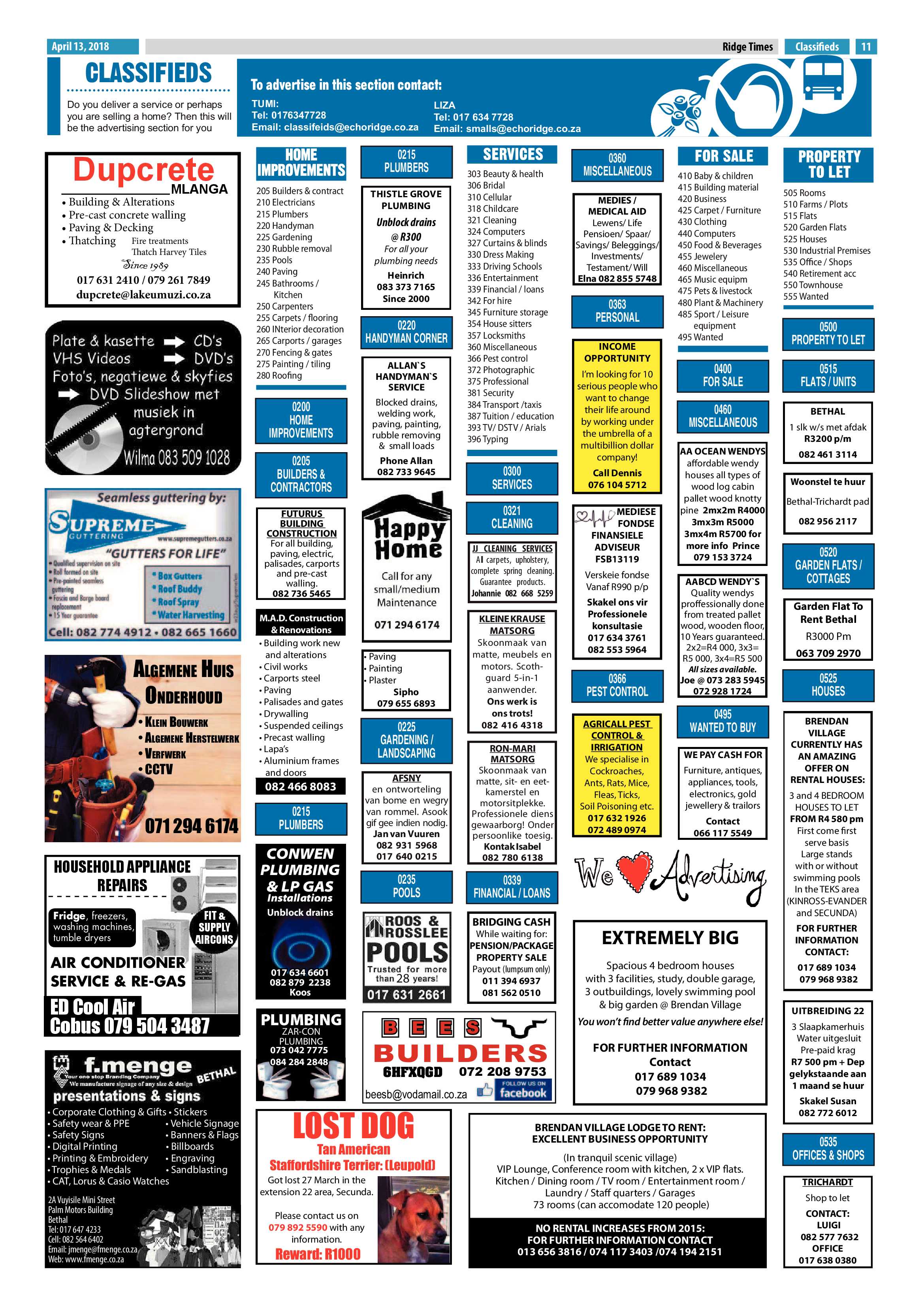 Ridge Times 13 April 2018 page 11