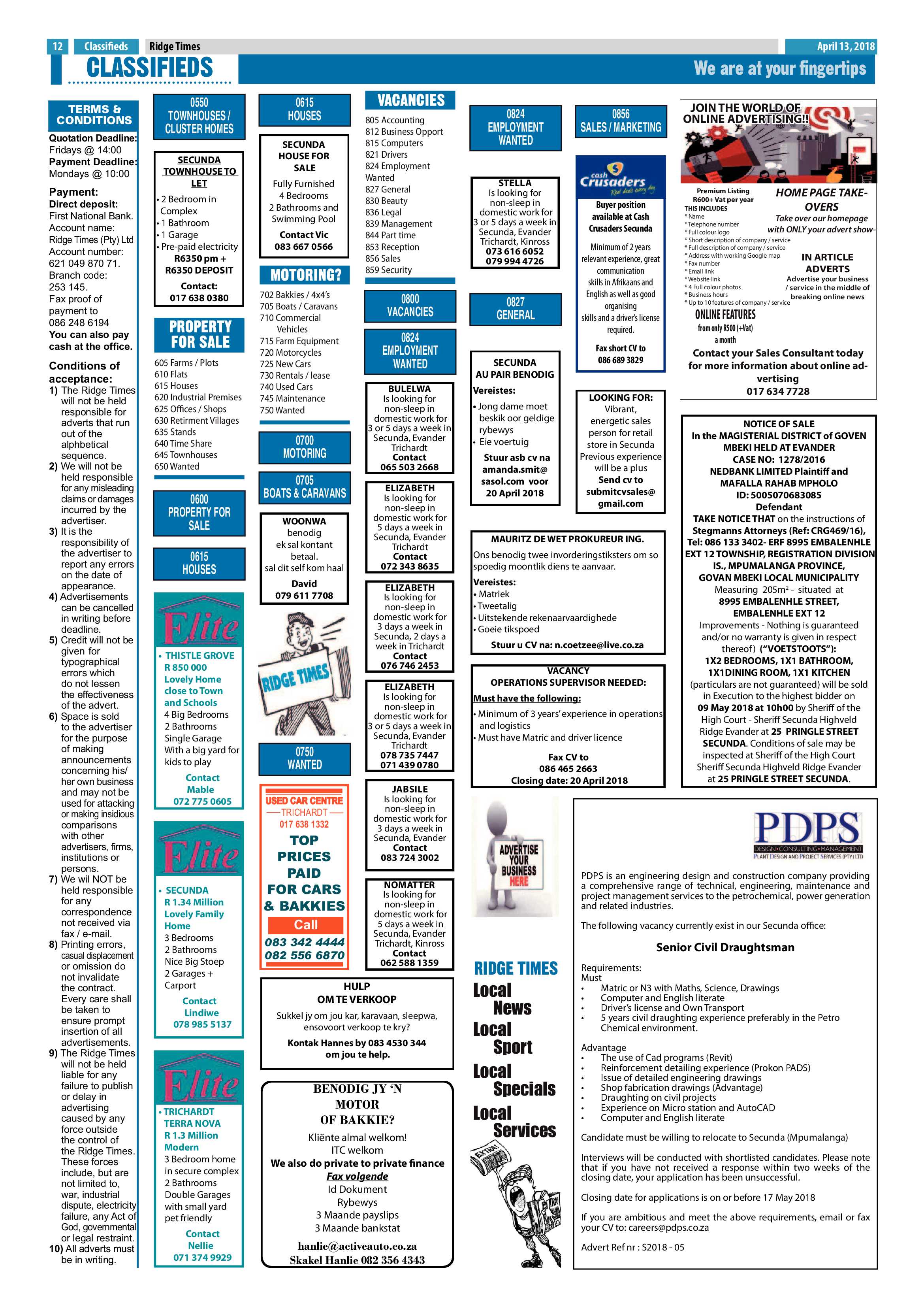 Ridge Times 13 April 2018 page 12