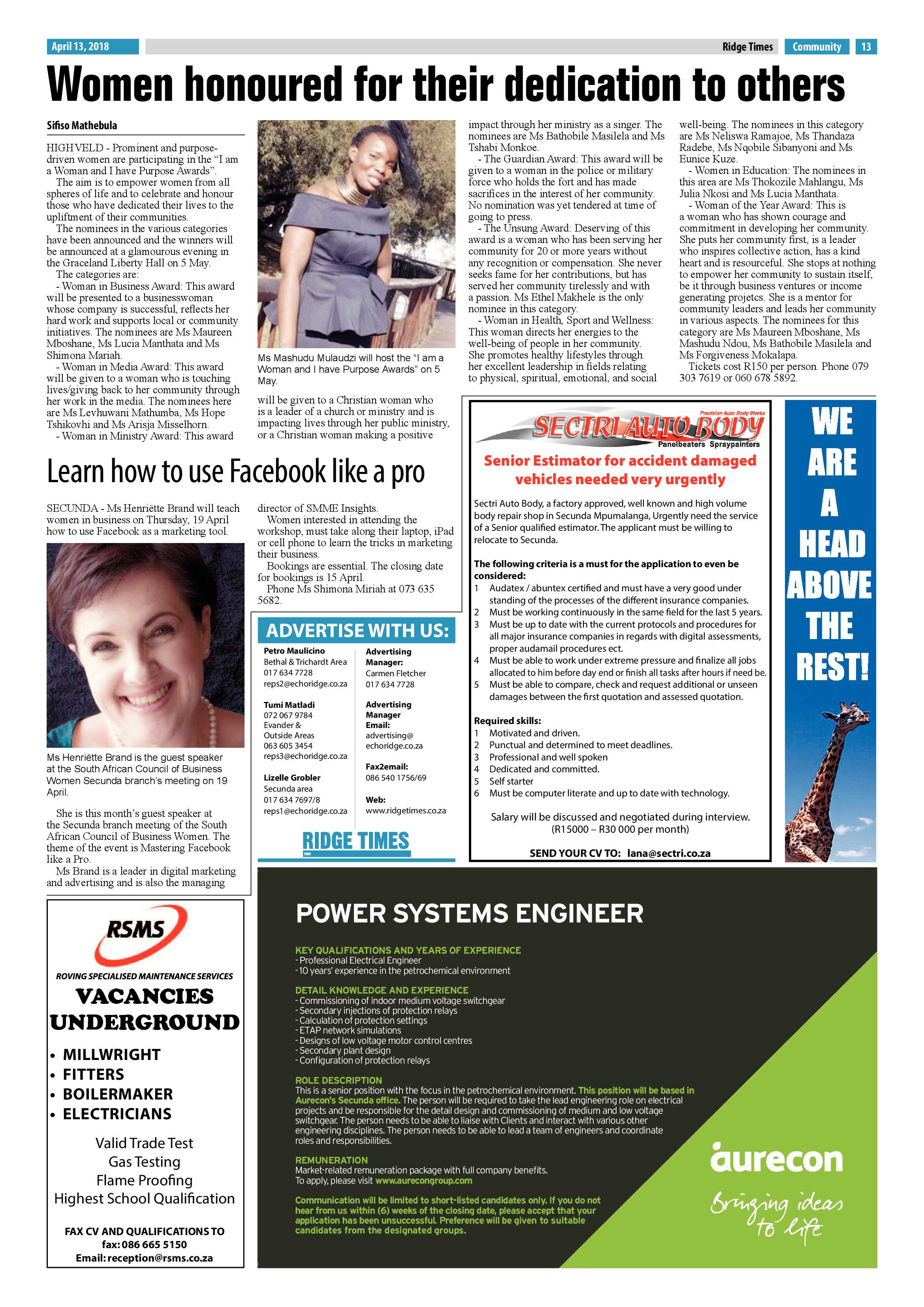 Ridge Times 13 April 2018 page 13