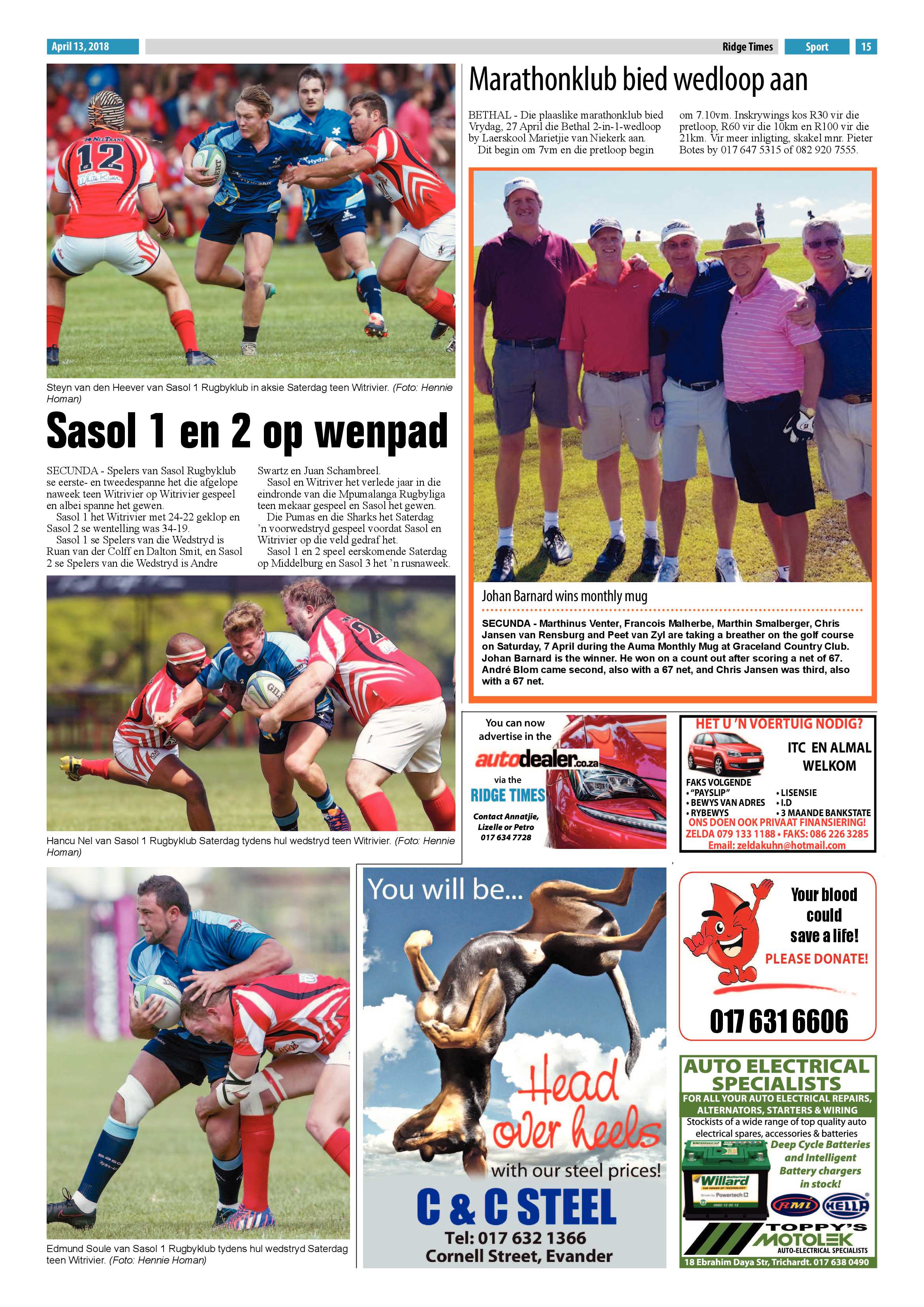 Ridge Times 13 April 2018 page 15