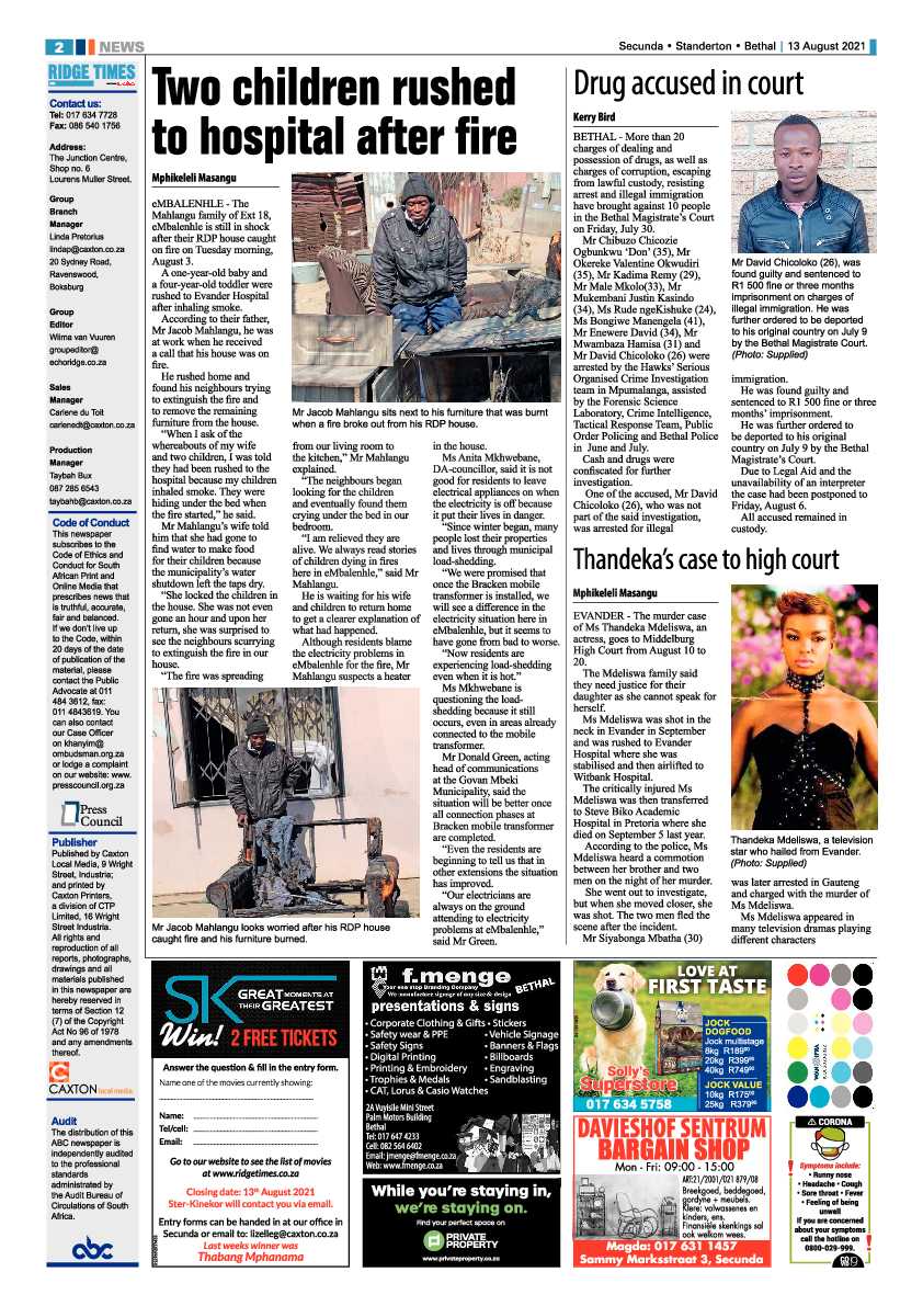 Ridge Times 13 August 2021 page 2
