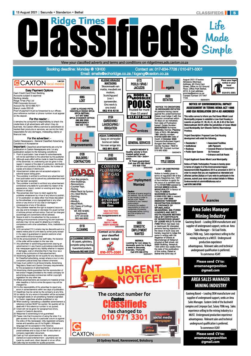 Ridge Times 13 August 2021 page 5