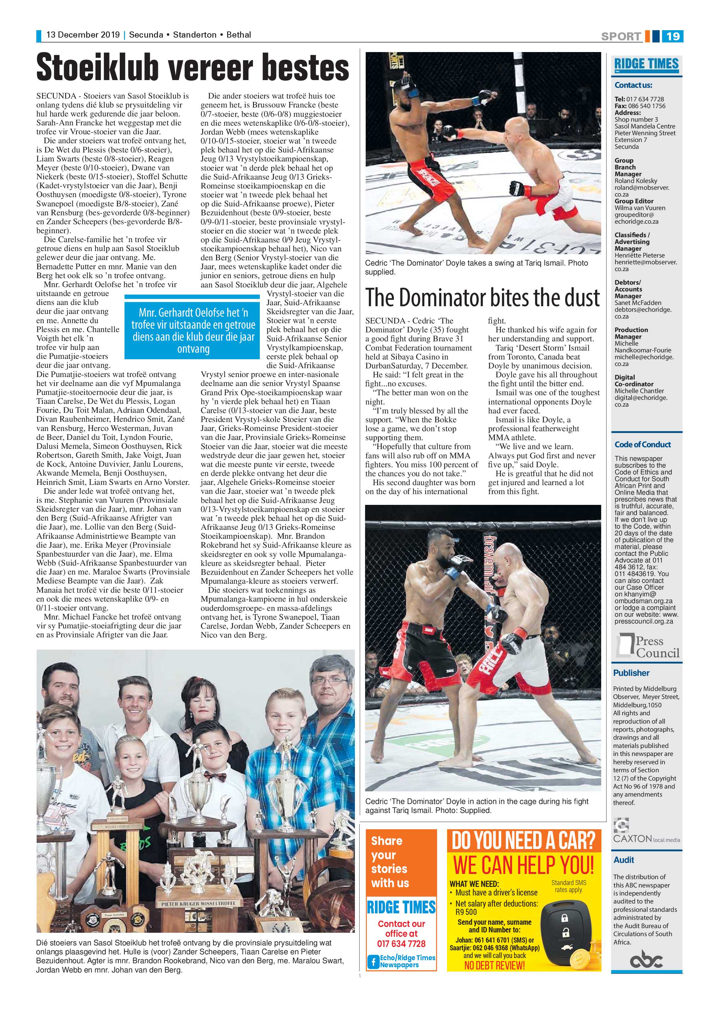 Ridge Times 13 December 2019 page 21