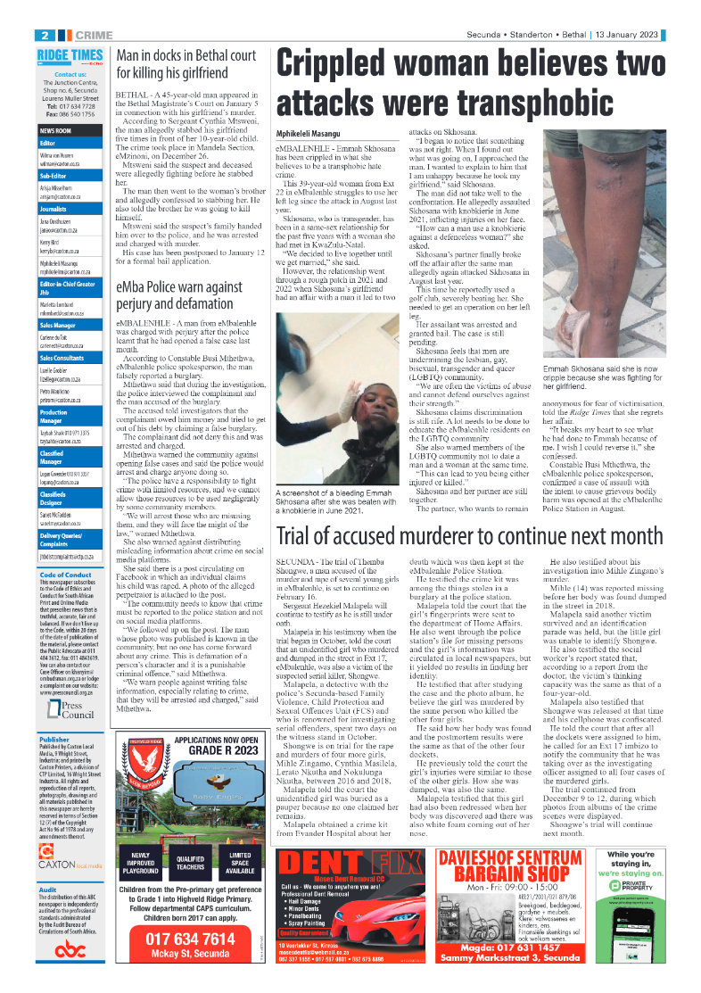 Ridge Times 13 January 2023 page 2
