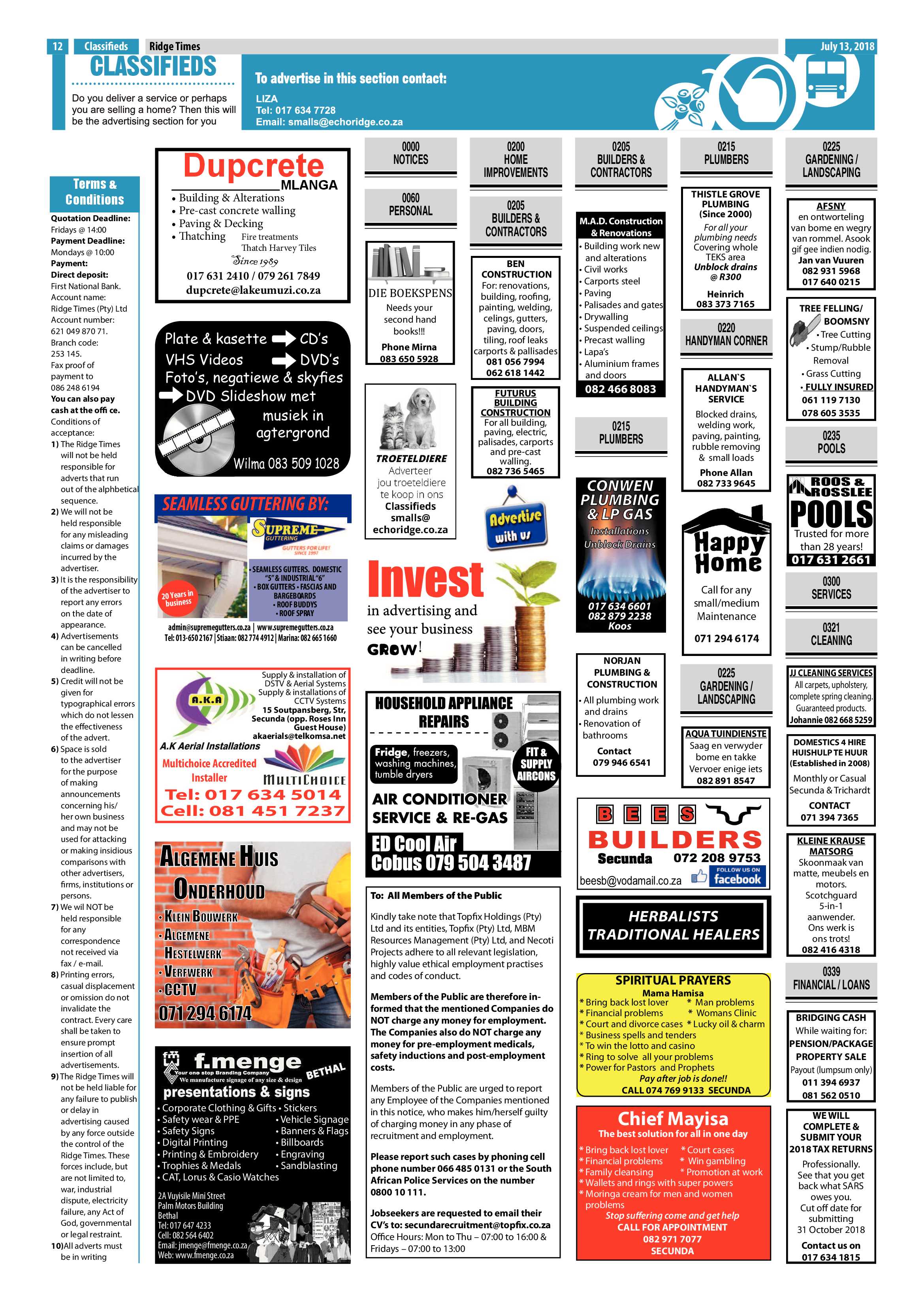 Ridge Times 13 July 2018 page 20
