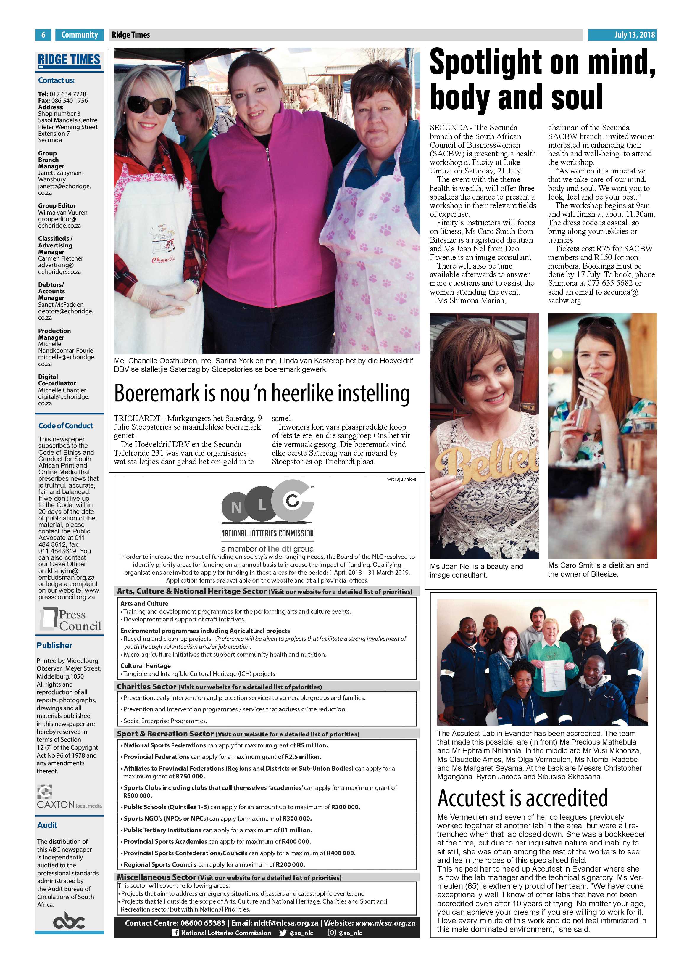 Ridge Times 13 July 2018 page 6