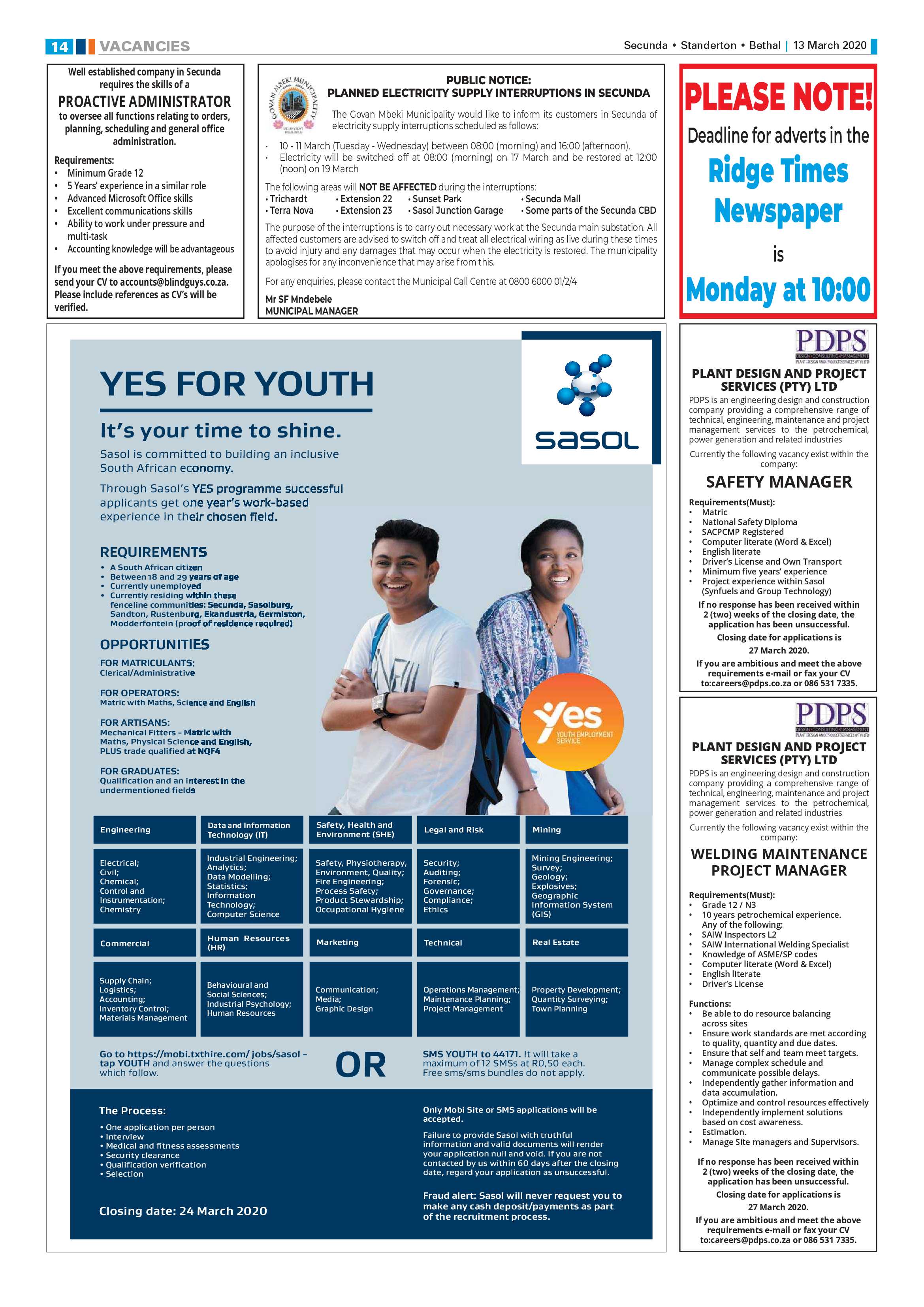 Ridge Times 13 March 2020 page 14