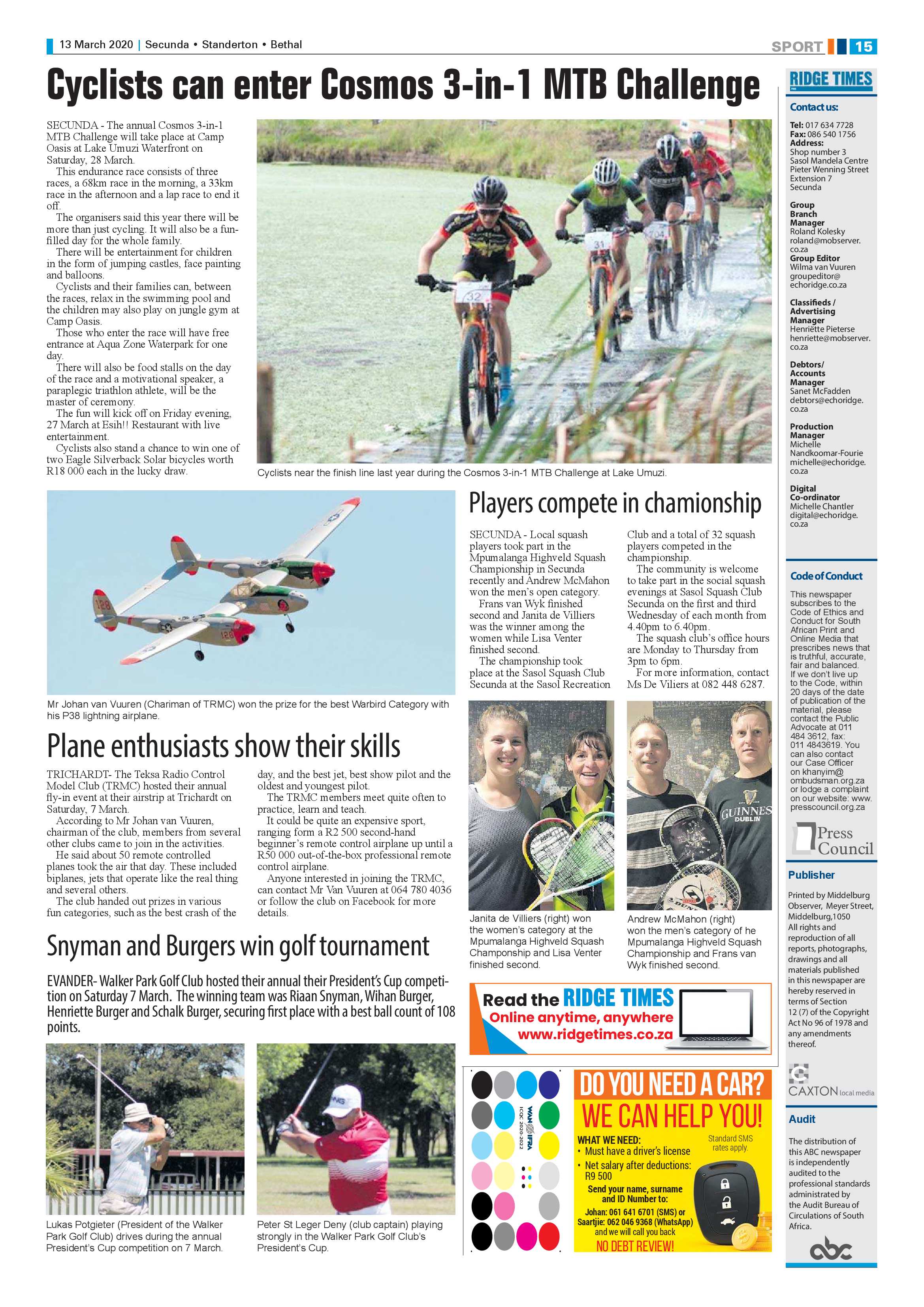 Ridge Times 13 March 2020 page 15