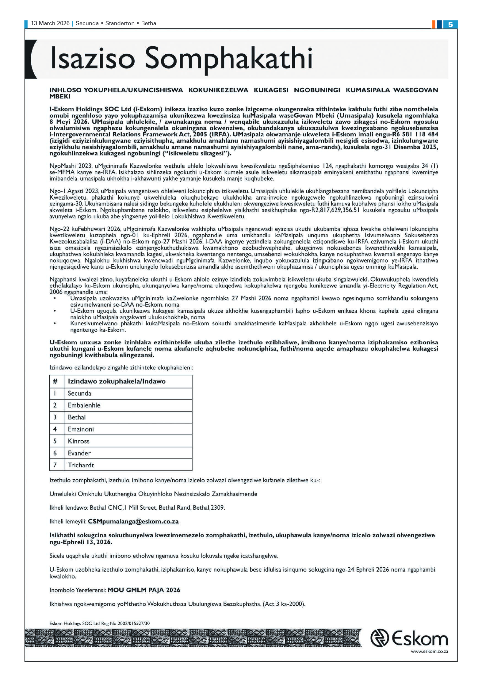 Ridge Times 13 March 2026 page 5