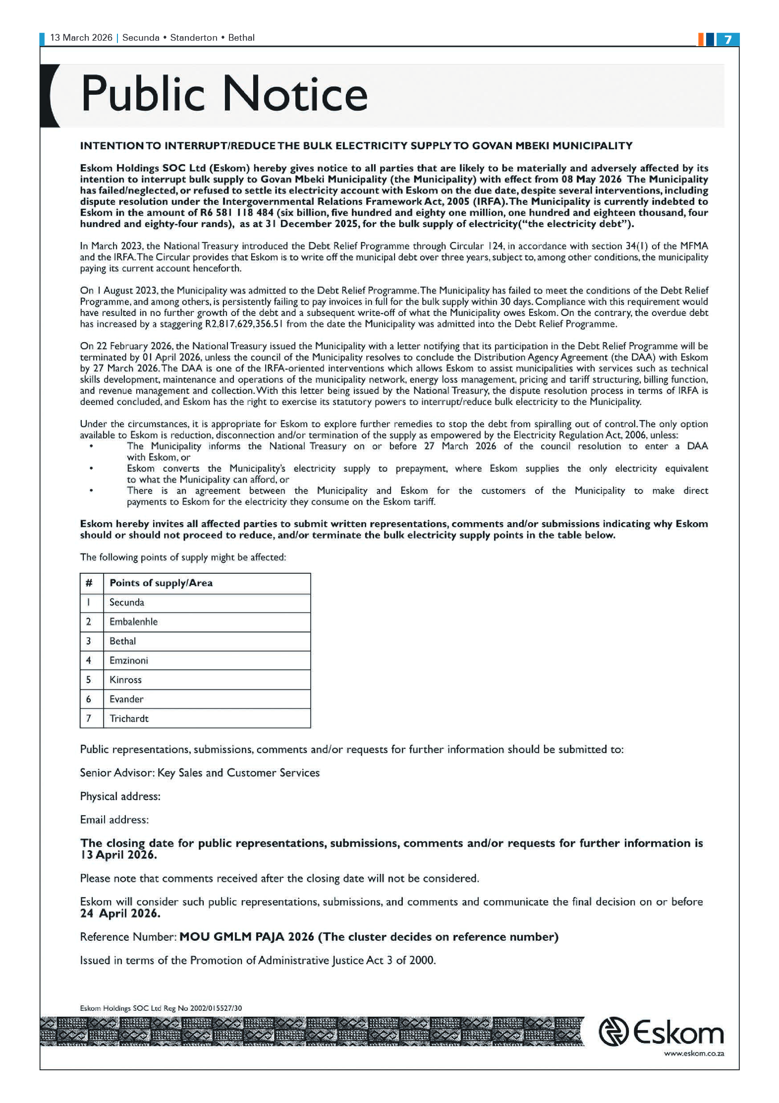 Ridge Times 13 March 2026 page 7