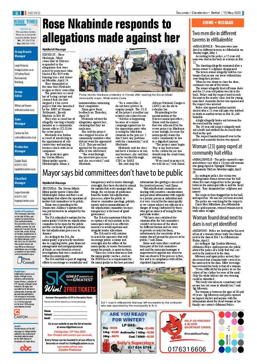 Ridge Times 13 May 2022 page 2