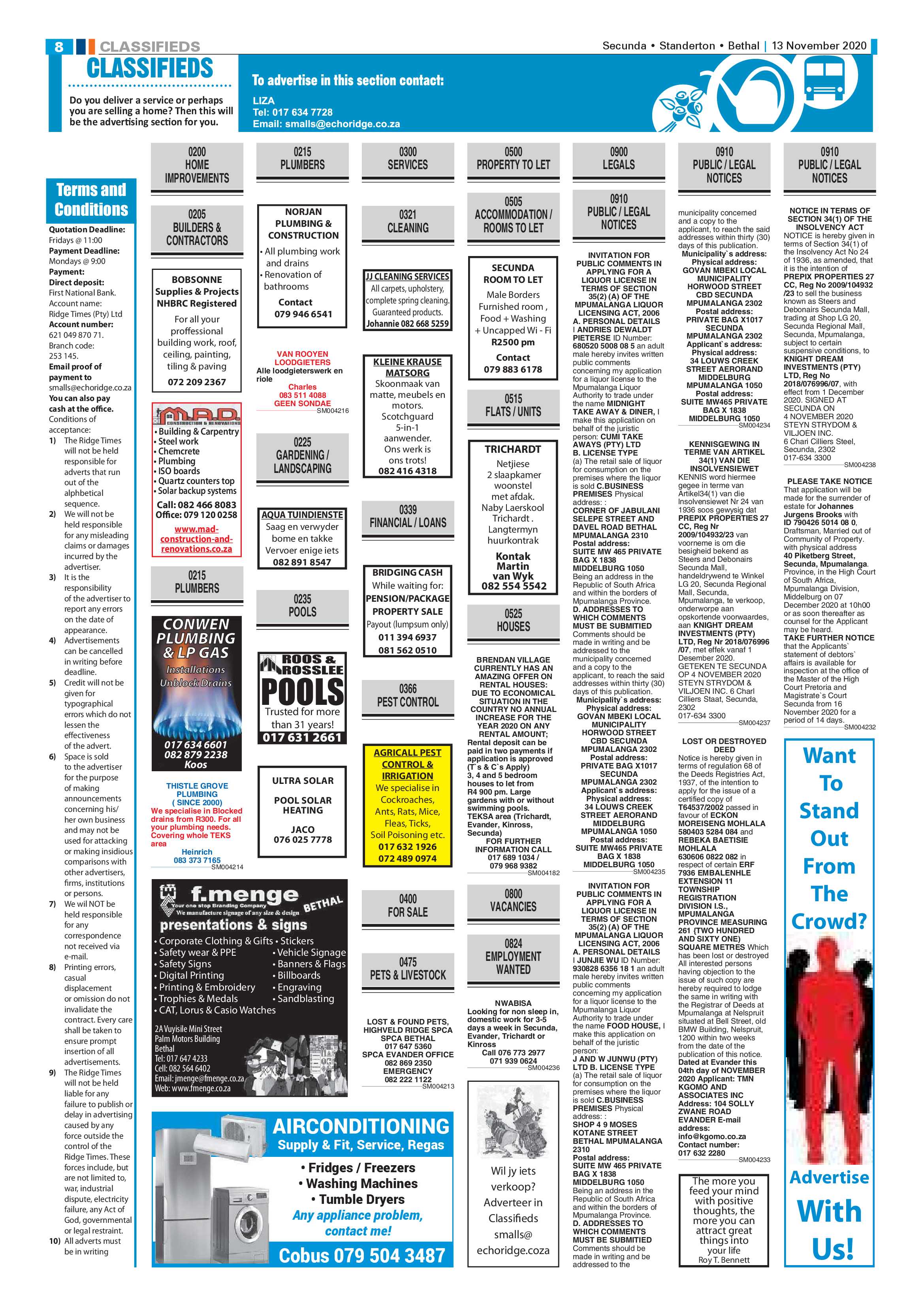 Ridge Times 13 November 2020 page 8