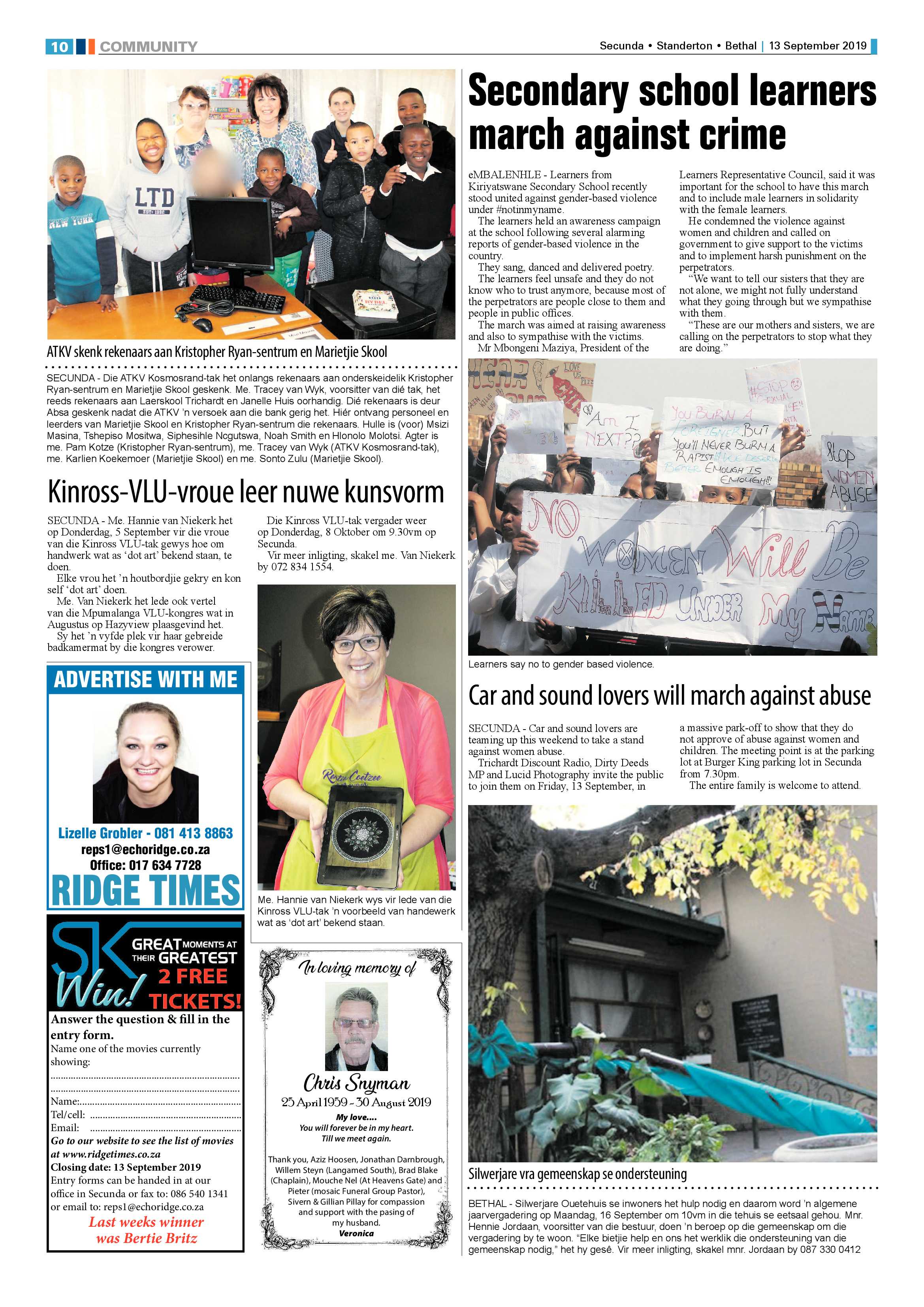 Ridge Times 13 September 2019 page 10