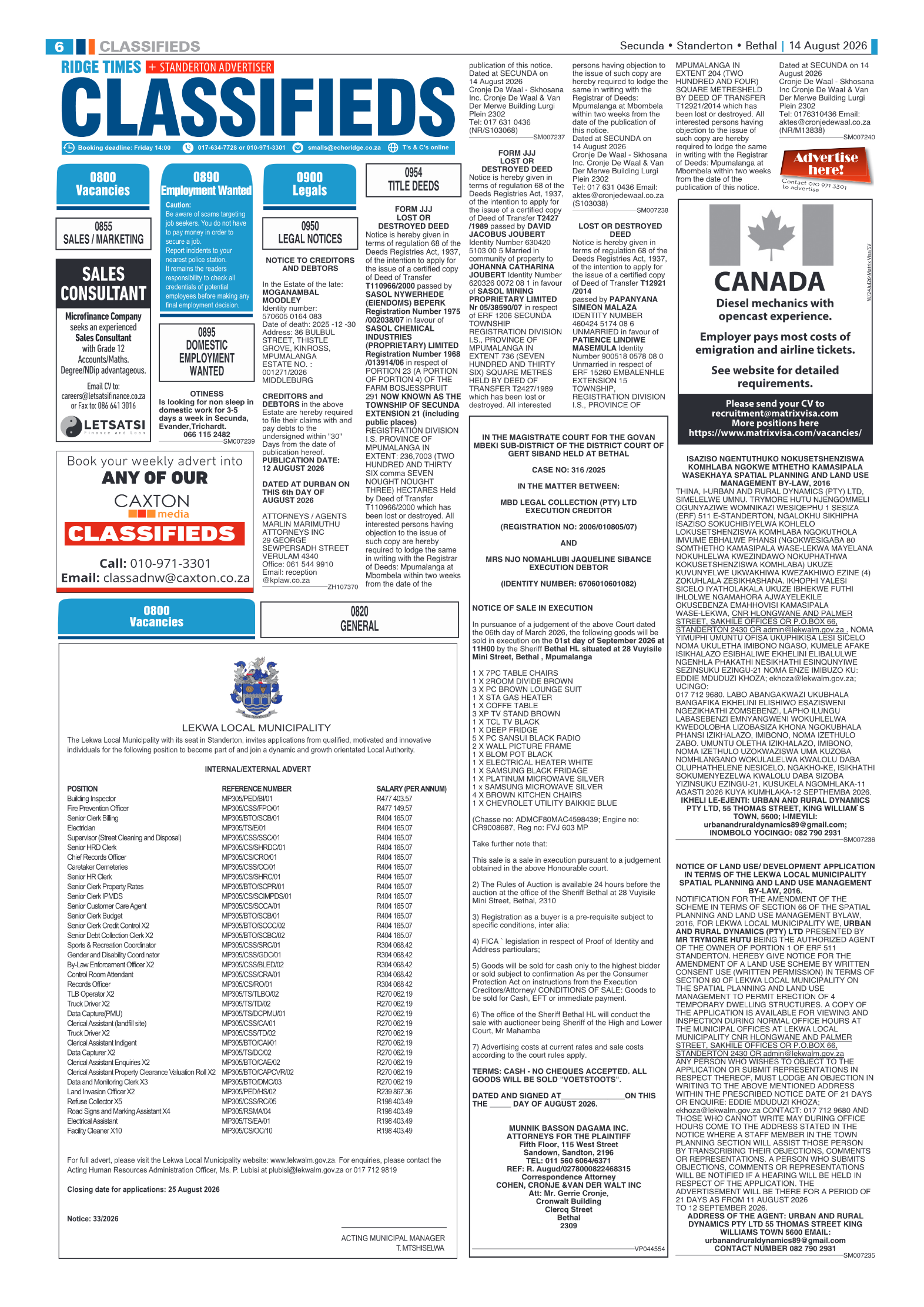 Ridge Times 14 August 2026 page 6