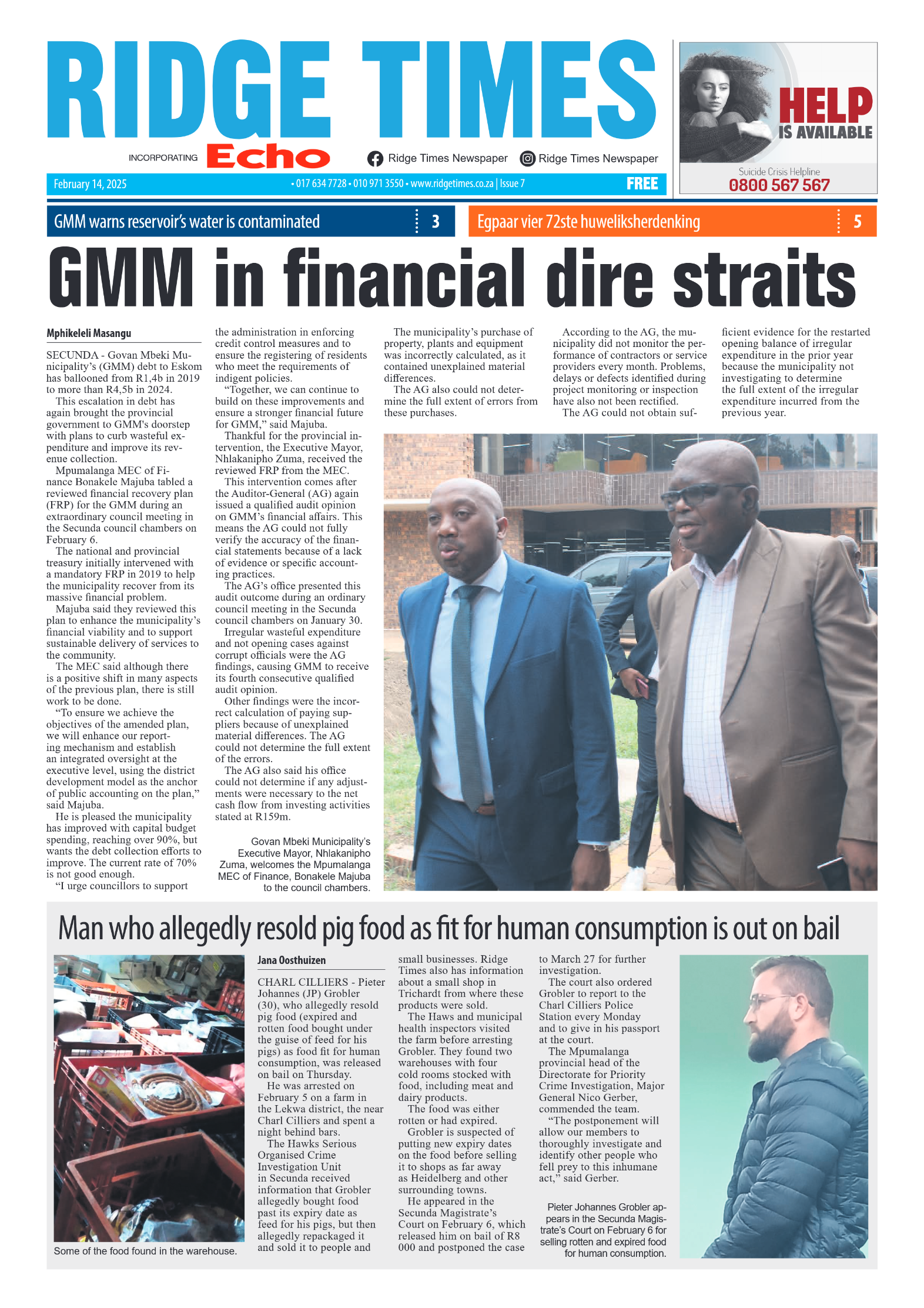 Ridge Times 14 February 2025 page 1