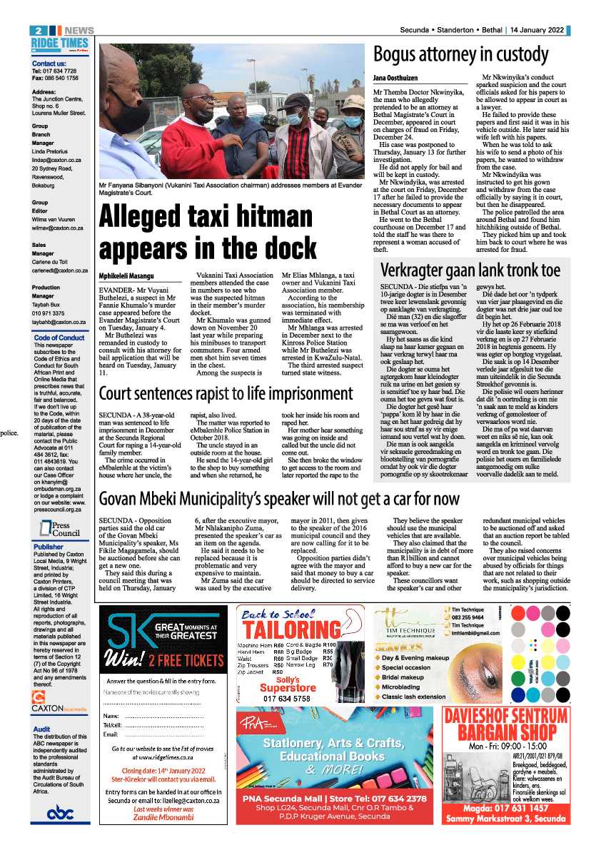 Ridge Times 14 January 2022 page 2