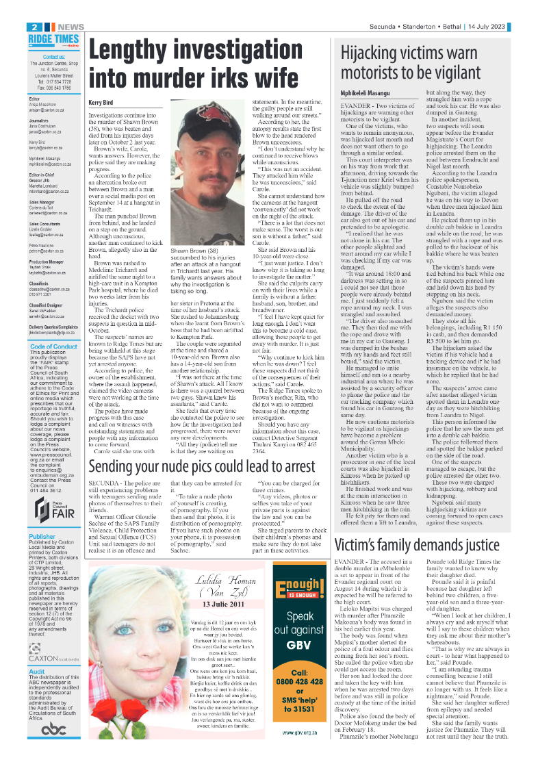 Ridge Times 14 July 2023 page 2