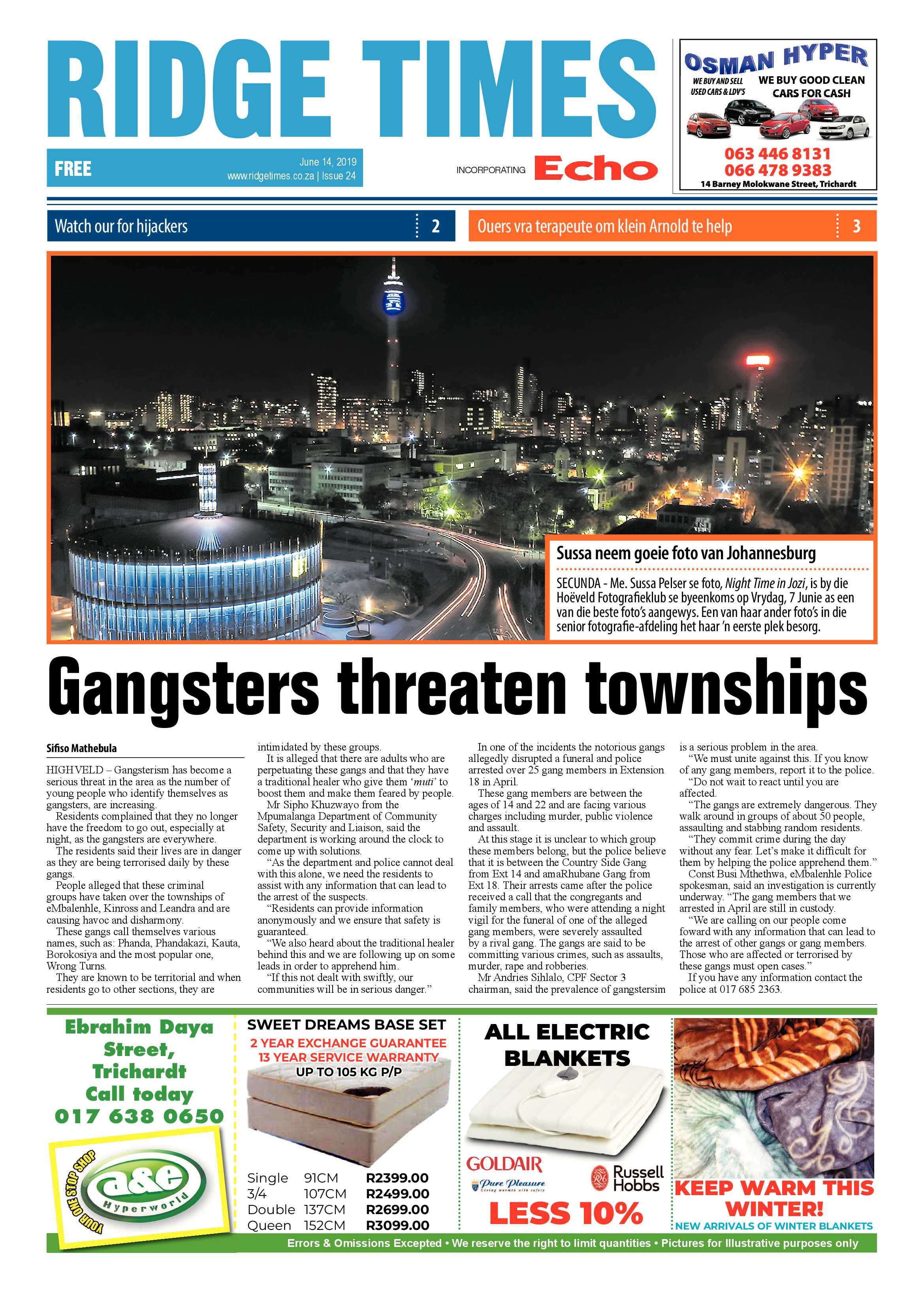 Ridge Times 14 June 2019 page 1