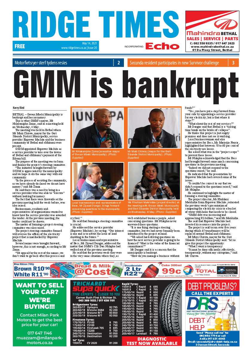 Ridge Times 14 May 2021 page 1