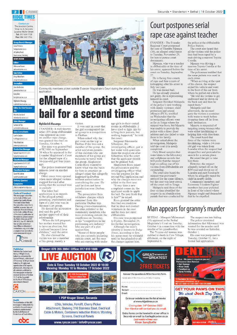 Ridge Times 14 October 2022 page 2