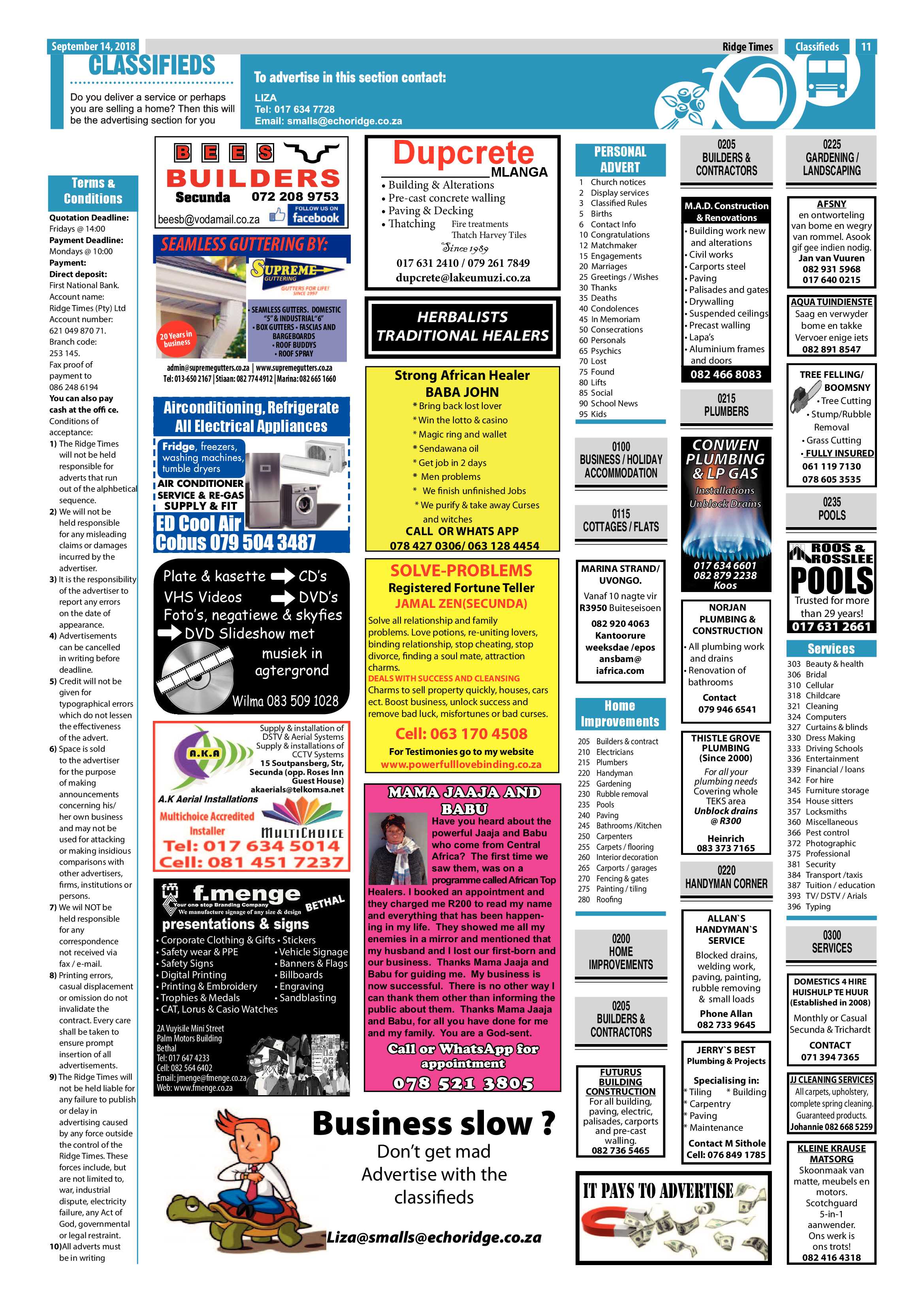 Ridge Times 14 September 2018 page 11