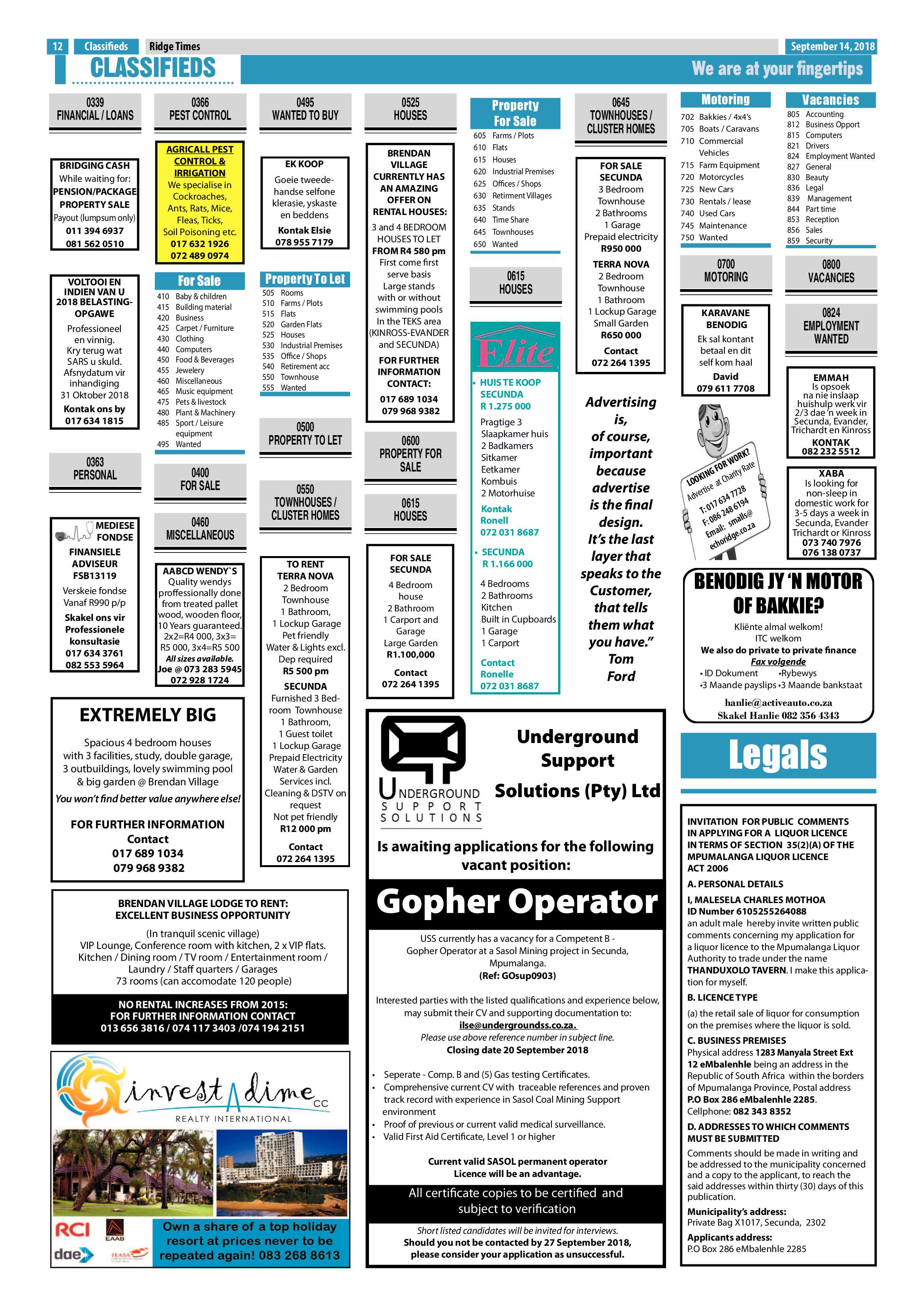 Ridge Times 14 September 2018 page 12