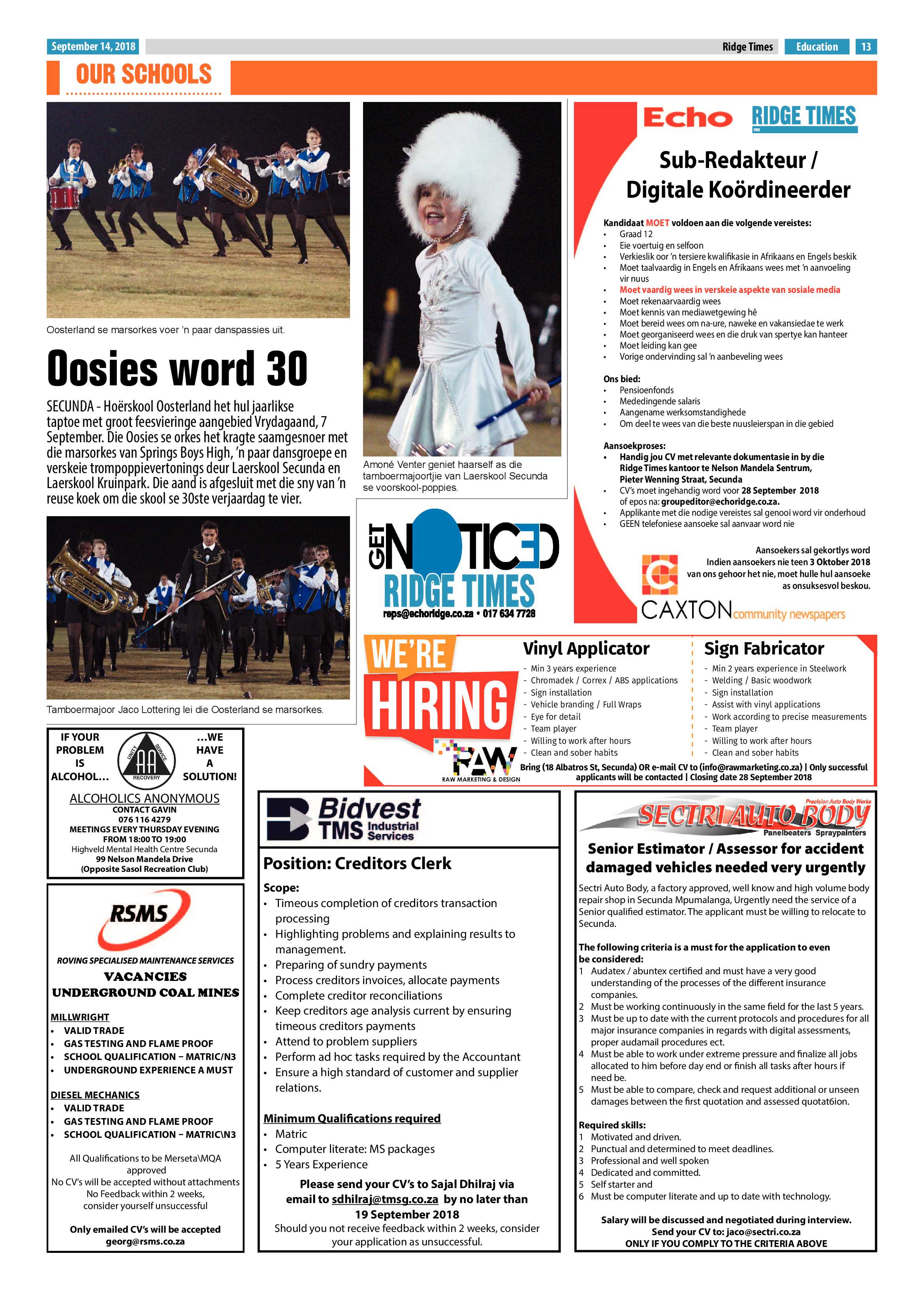 Ridge Times 14 September 2018 page 13
