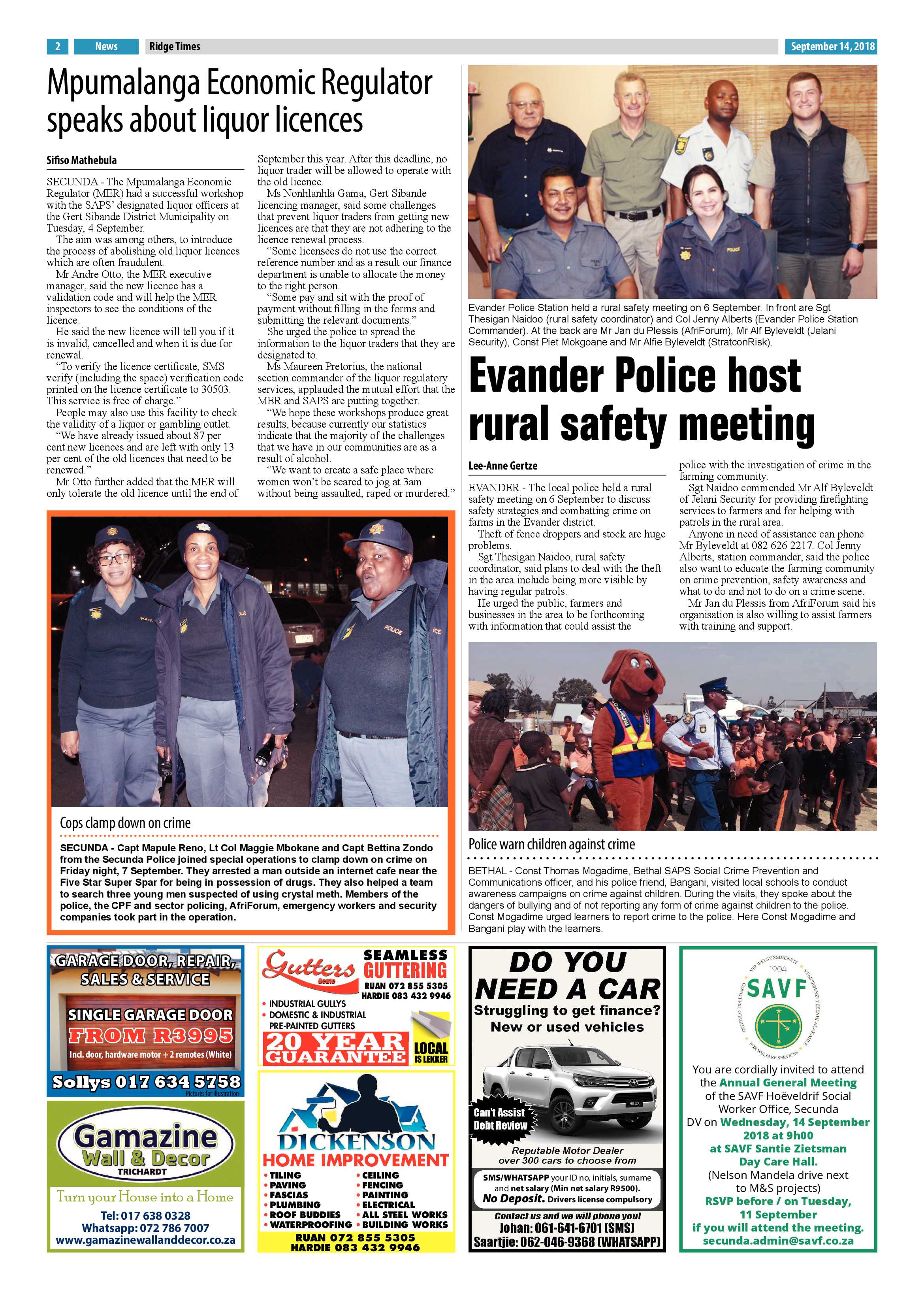 Ridge Times 14 September 2018 page 2