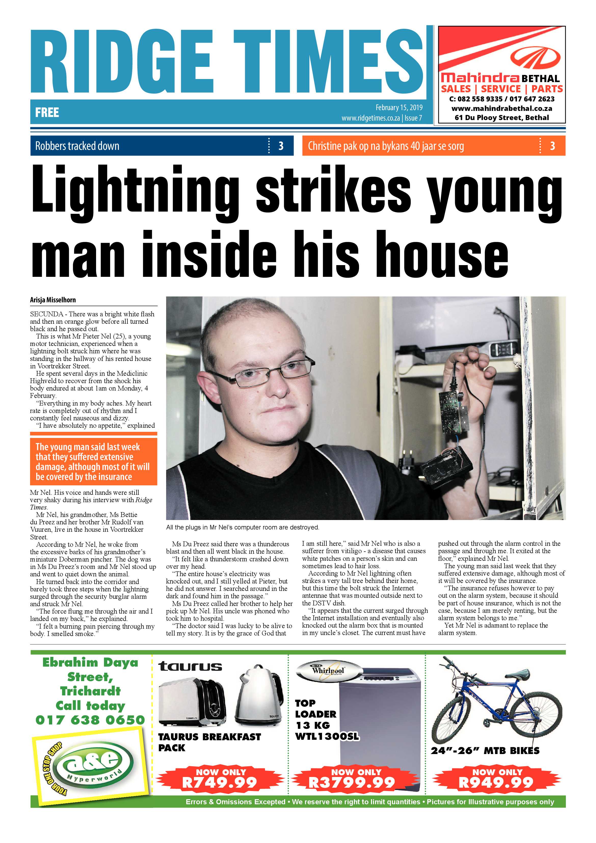 Ridge Times 15 February 2019 page 1